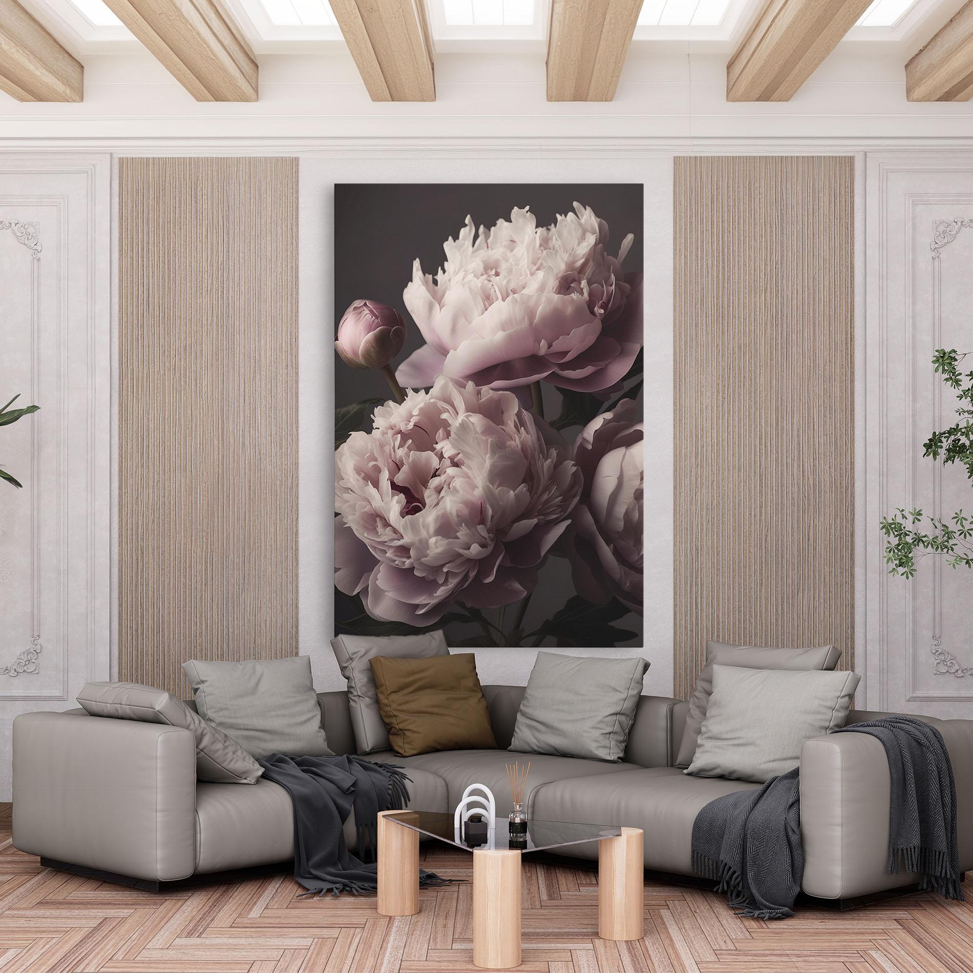 Vászonkép Grey Pastel Pink Peony mockup 6