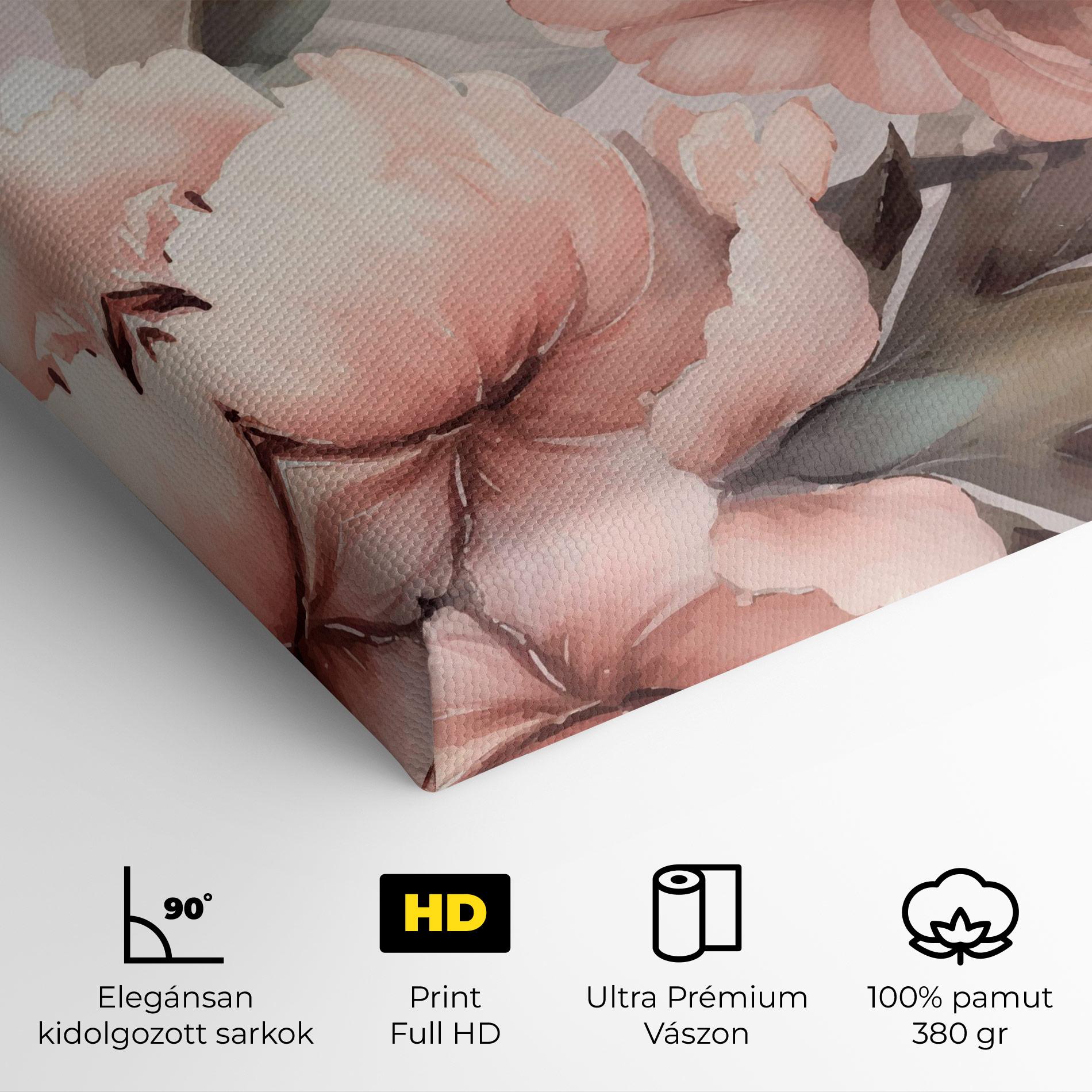 Vászonkép Dreamy Peony Art mockup 4