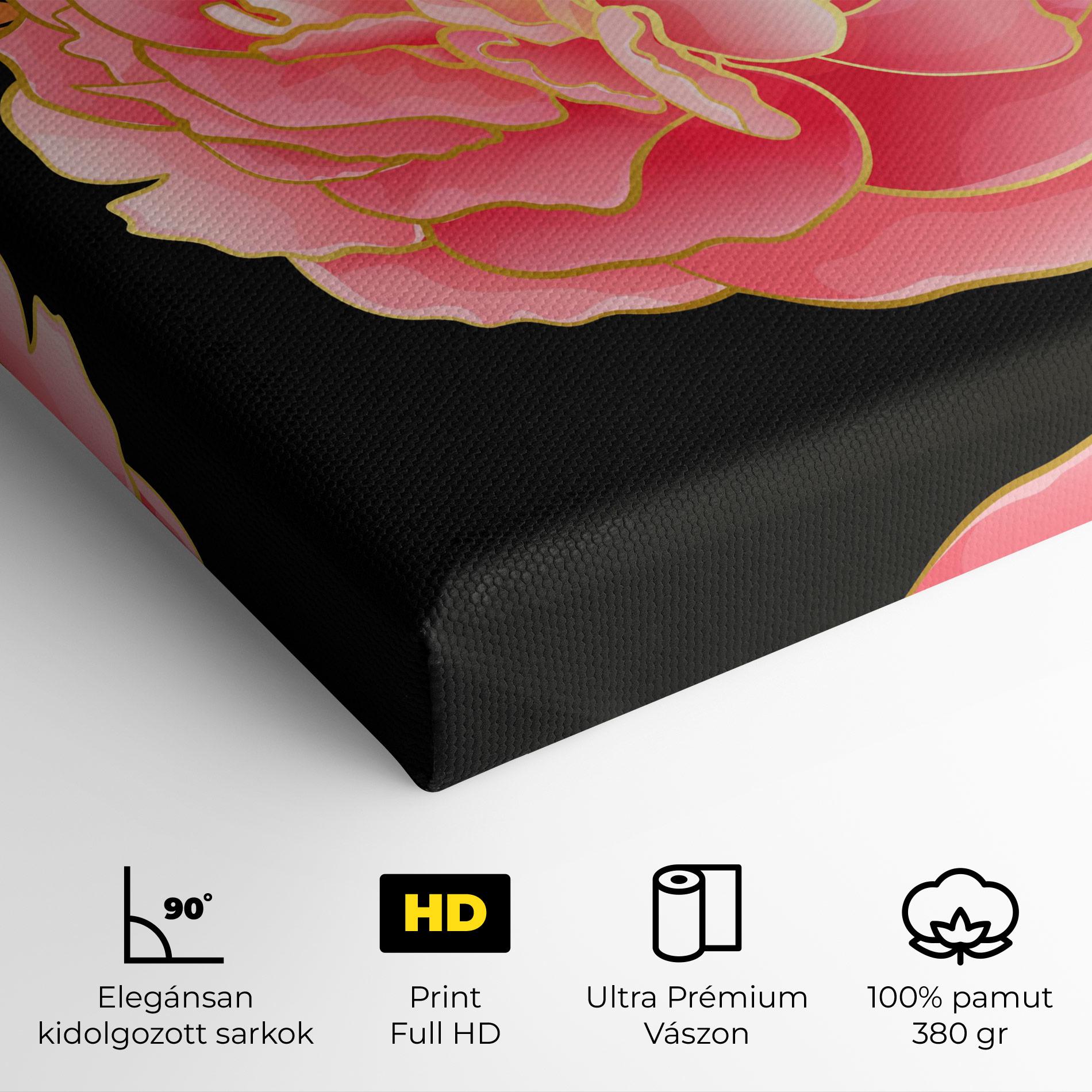 Vászonkép Gold Pinkk Peony mockup 4
