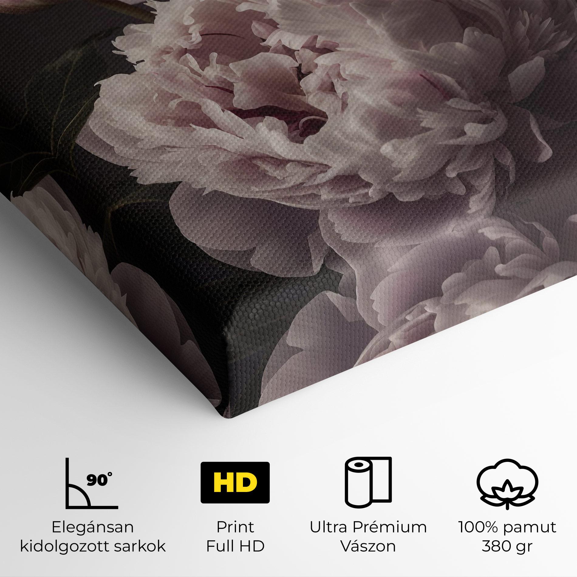 Vászonkép Grey Pastel Pink Peony mockup 4