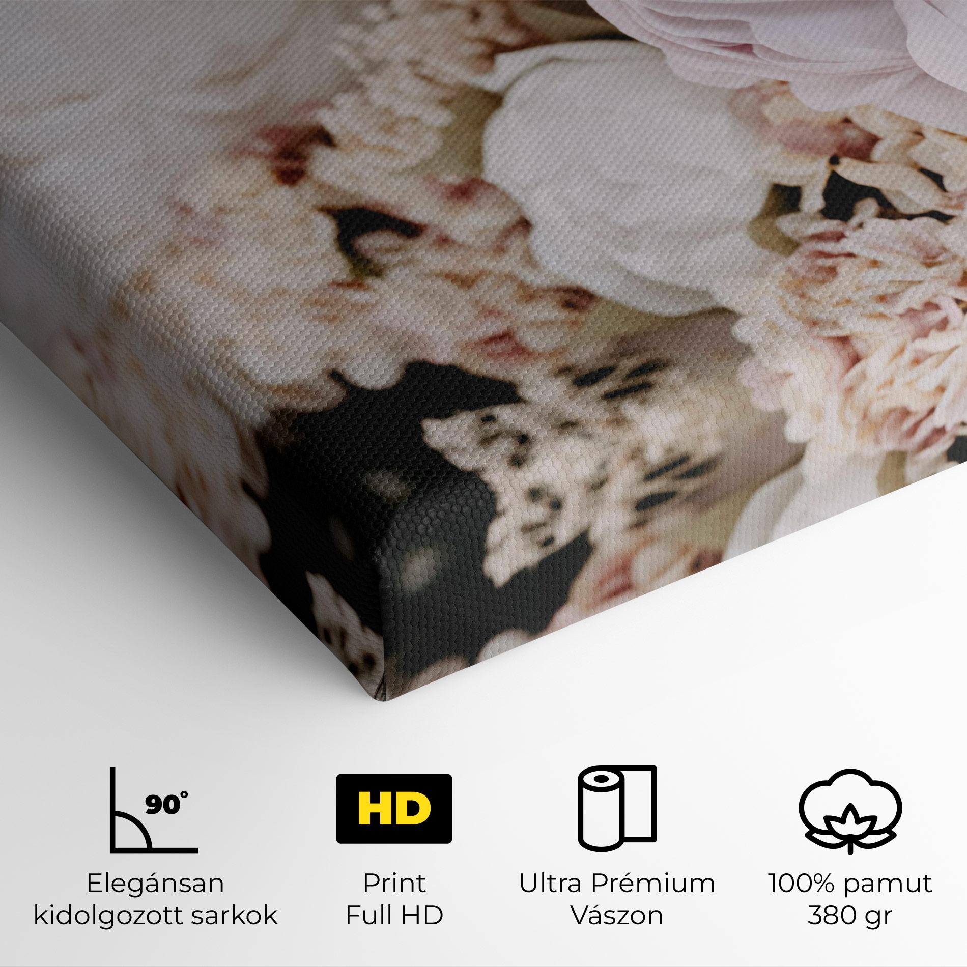 Vászonkép Grey Peony Bouquet mockup 4