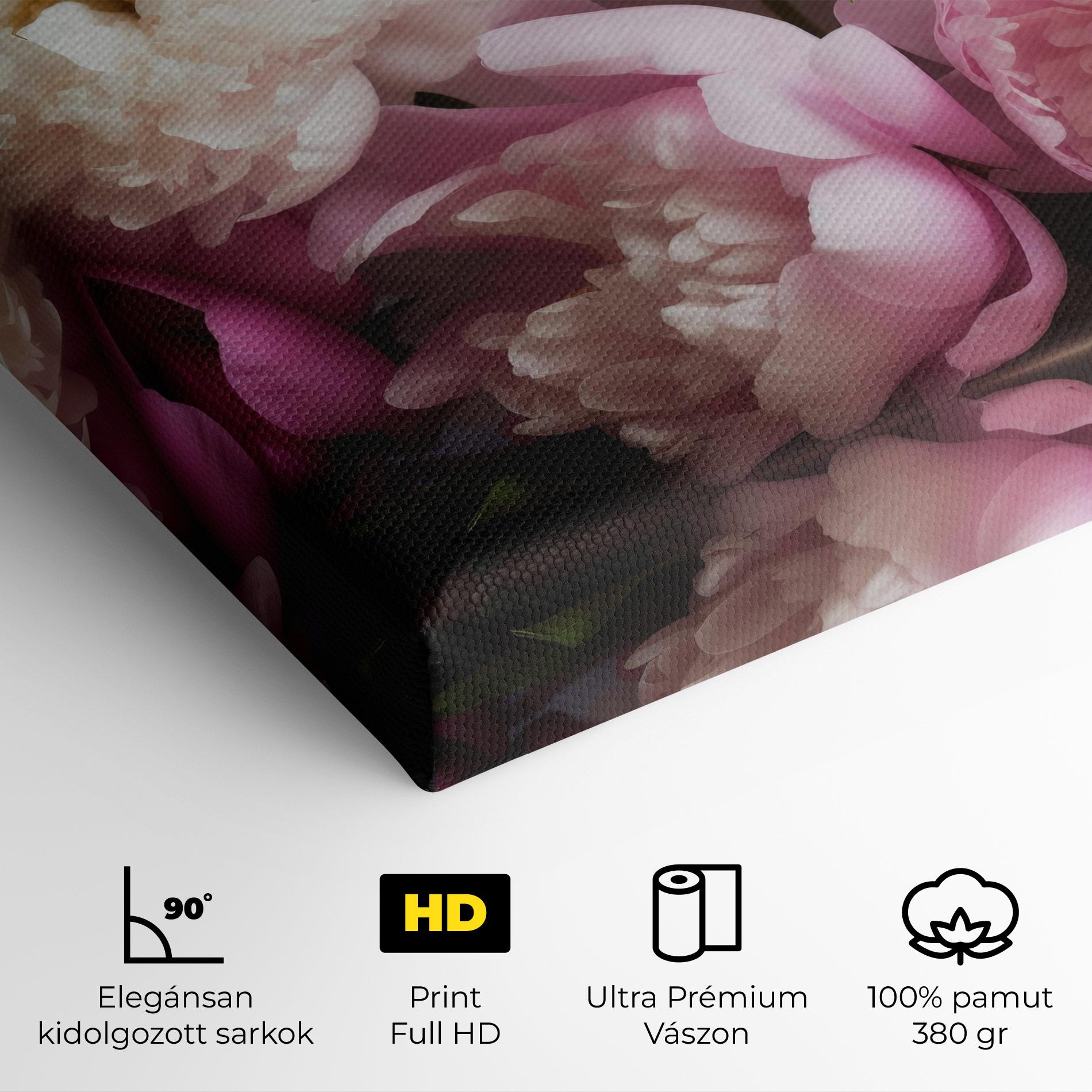 Vászonkép Peonies With Grey mockup 4