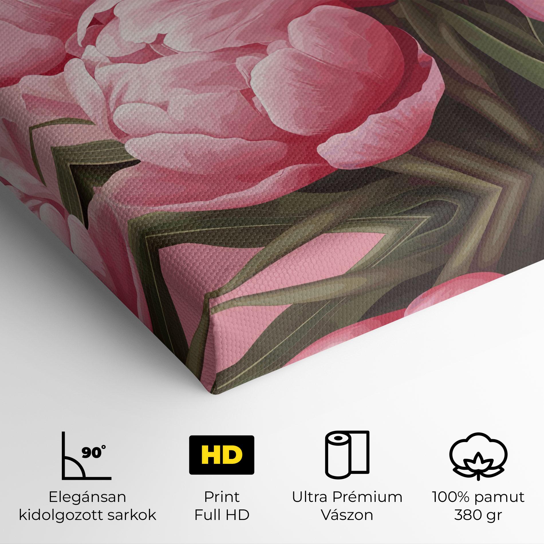 Vászonkép Peony On Pink mockup 4