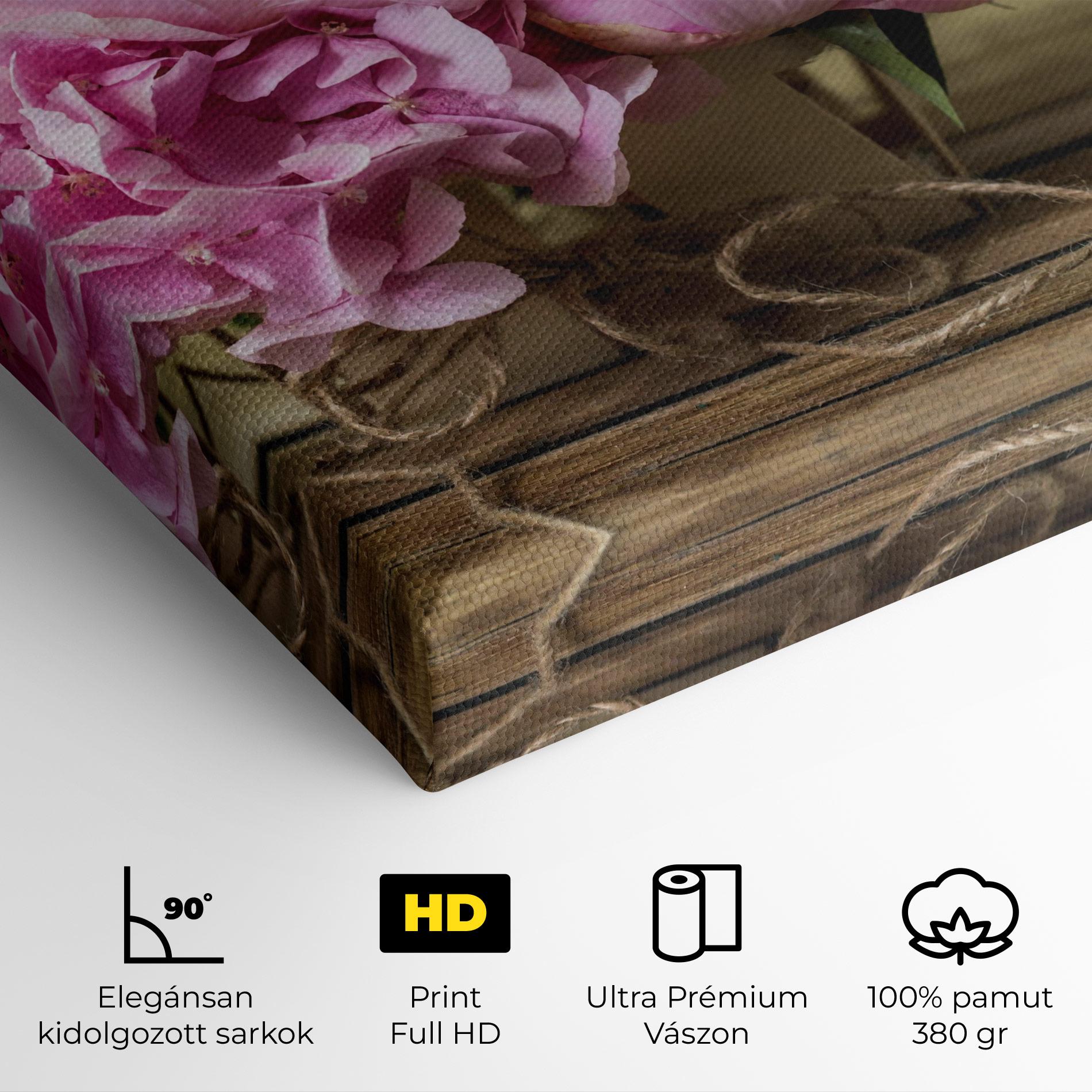 Vászonkép Peony On Table mockup 4