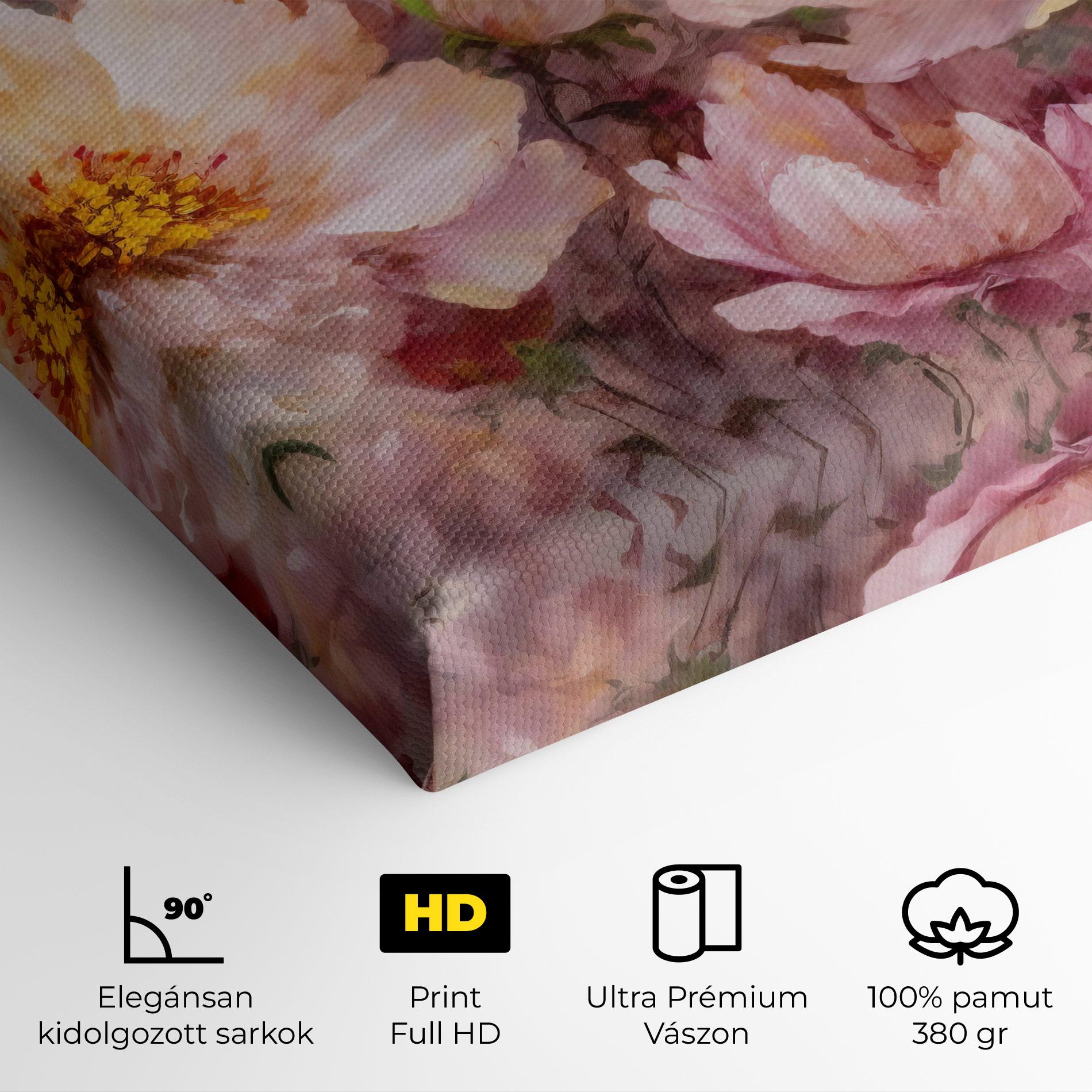 Vászonkép Peony Painting Art mockup 4