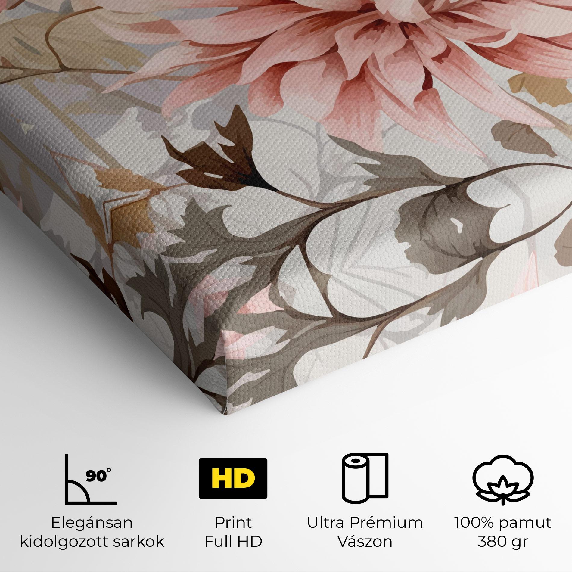 Vászonkép Pink Cream Open Peony mockup 4