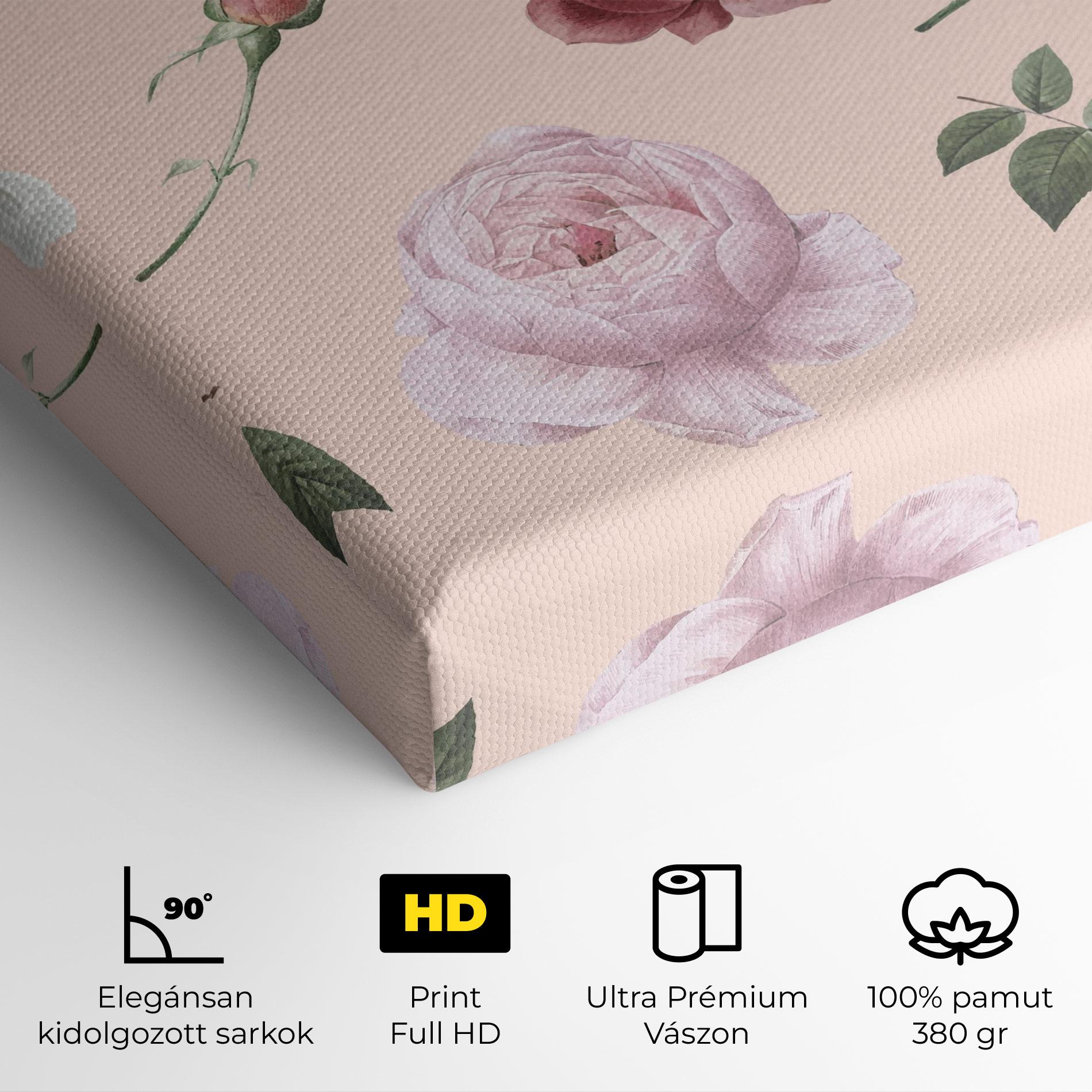 Vászonkép Rose And Peony mockup 4