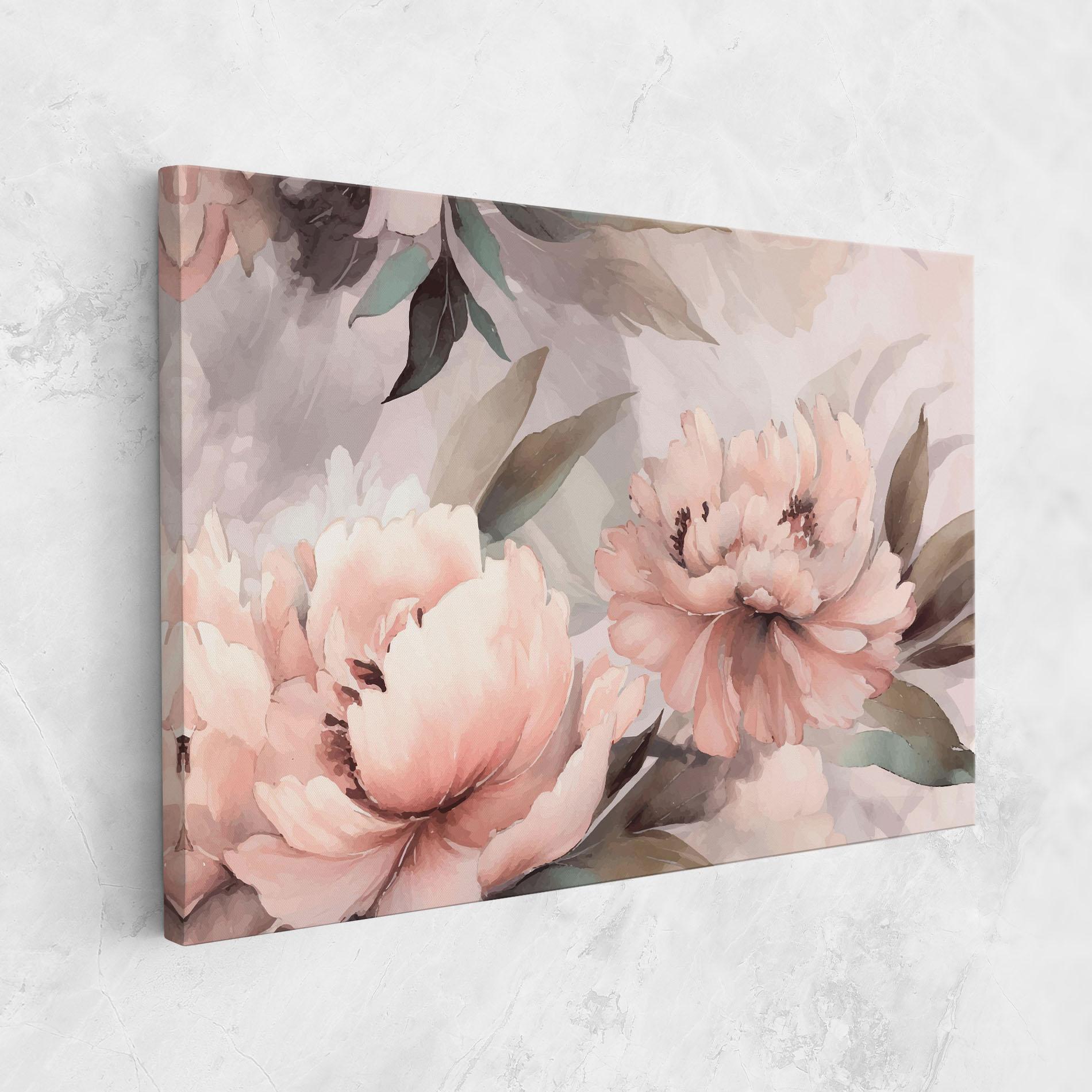 Vászonkép Dreamy Peony Art mockup 1