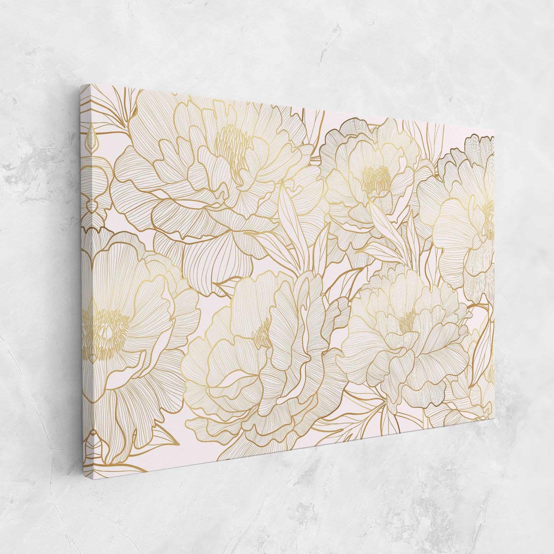 Vászonkép Golden Peony mockup 1
