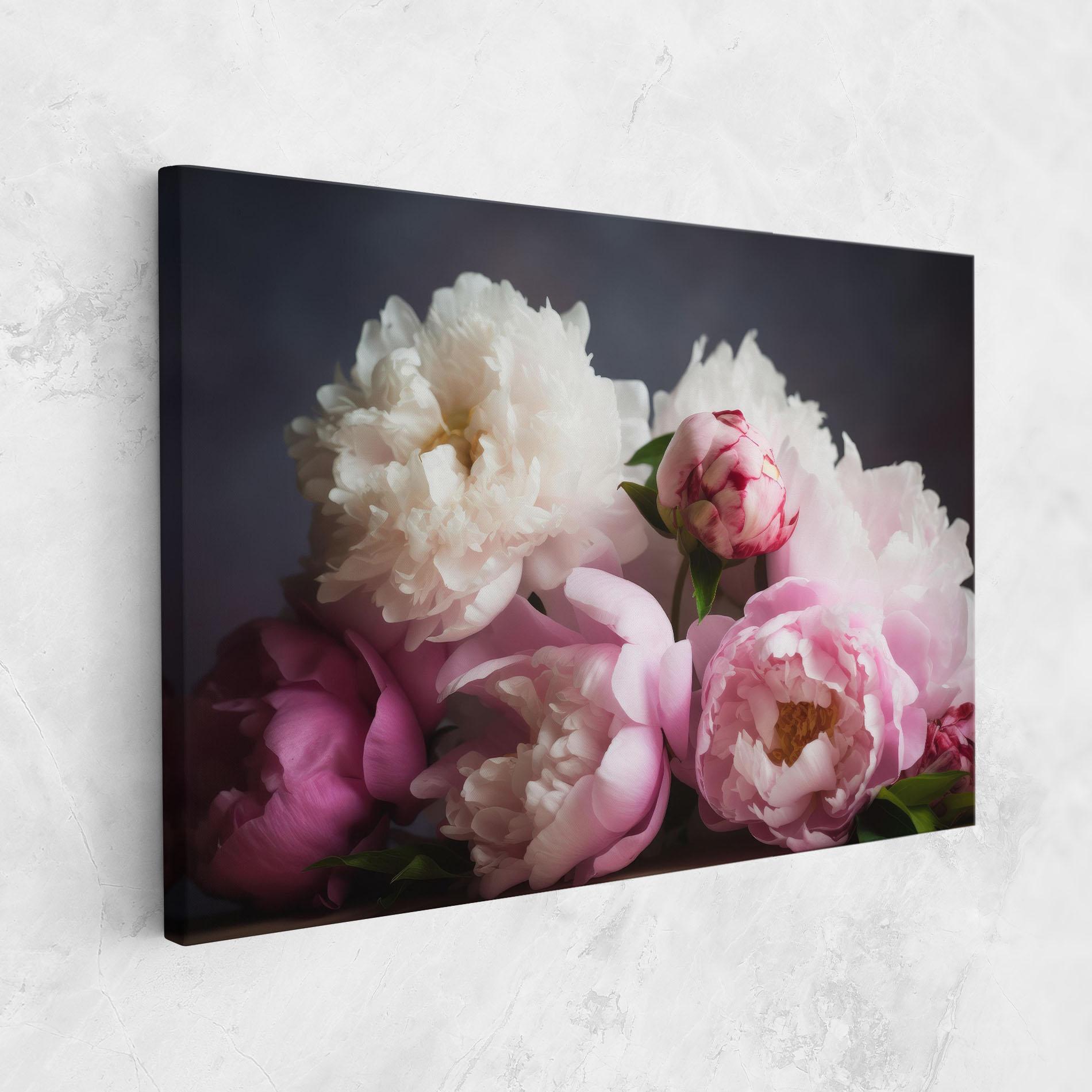 Vászonkép Peonies With Grey mockup 1