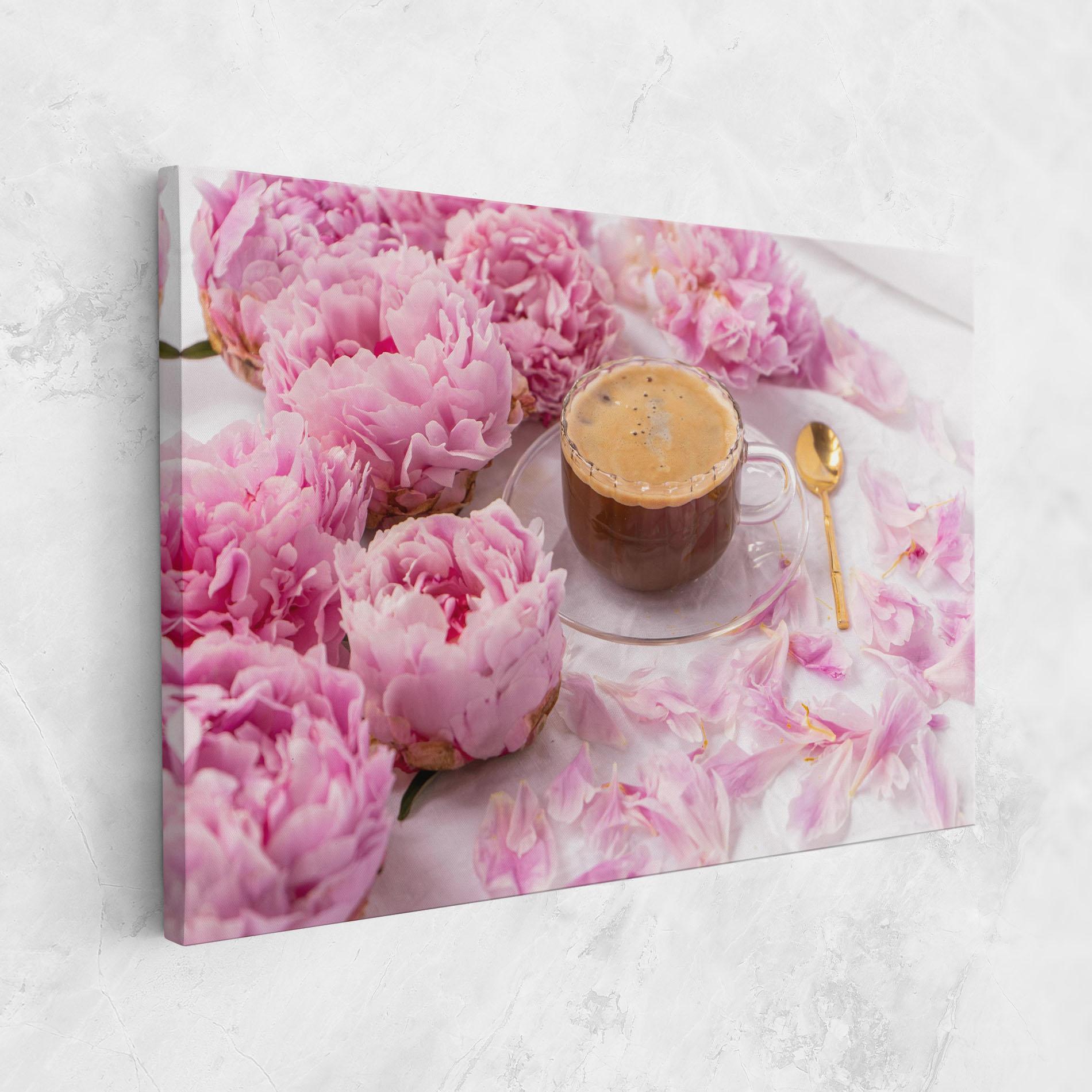 Vászonkép Peony And Coffee mockup 1
