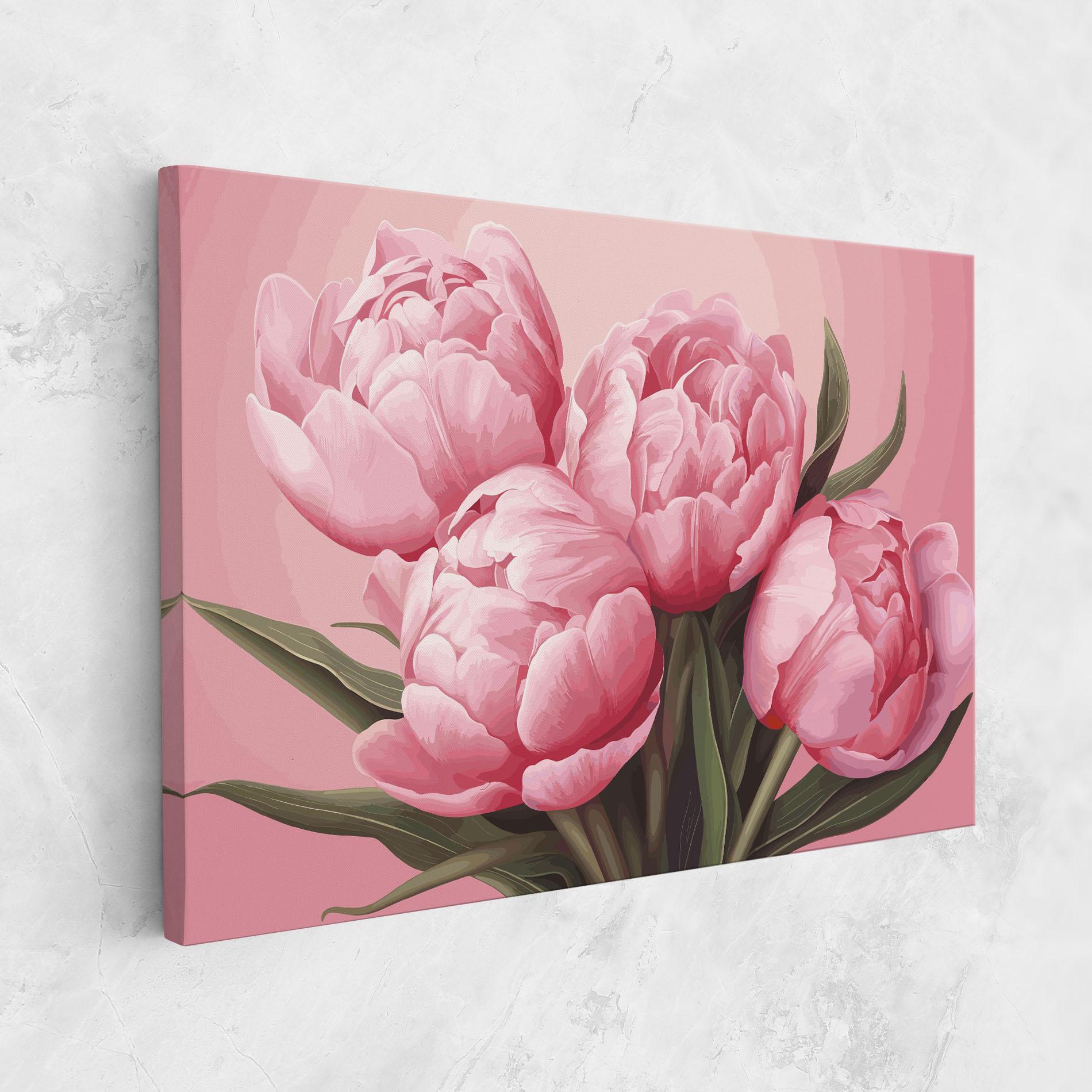 Vászonkép Peony On Pink mockup 1