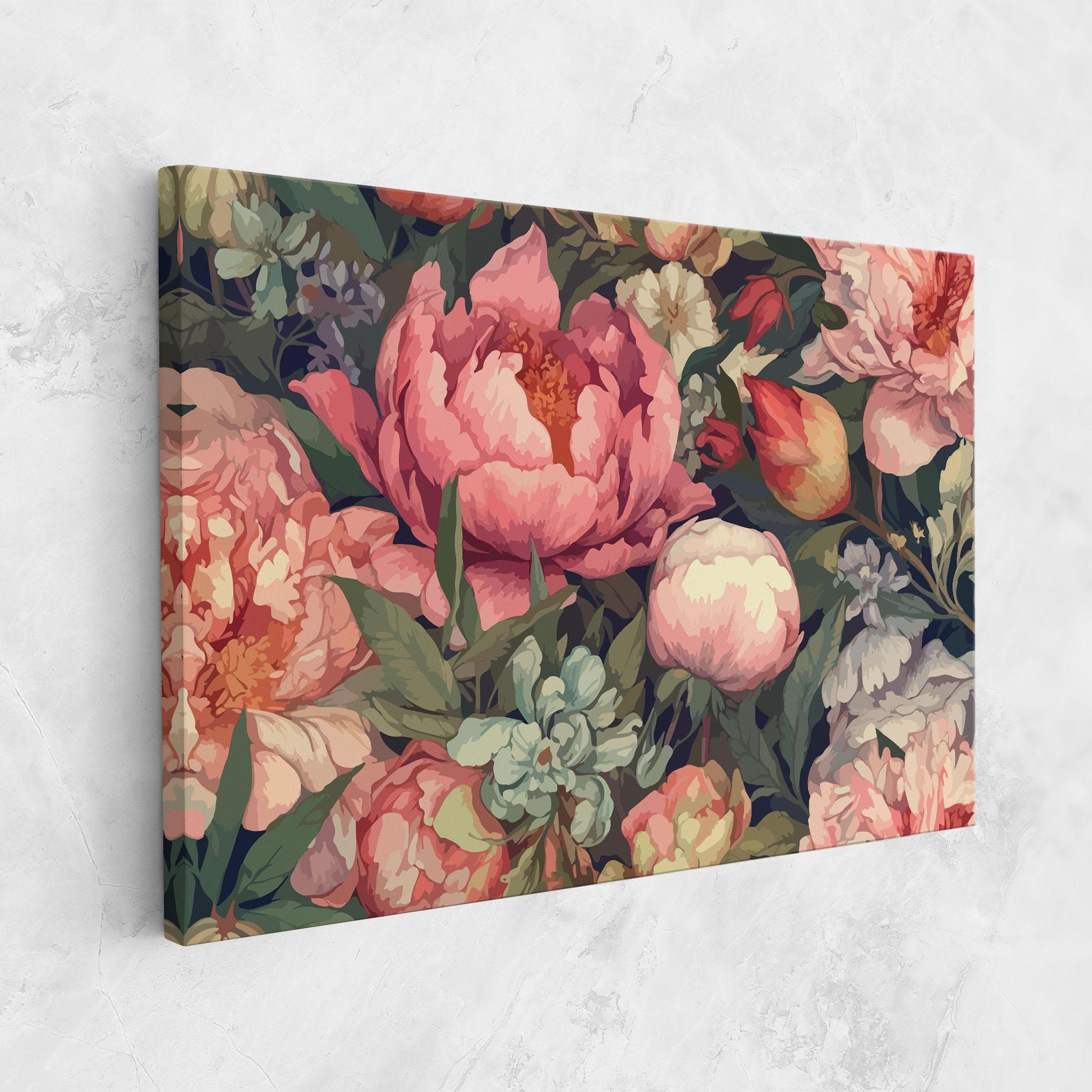 Vászonkép Pretty Artistic Peony mockup 1