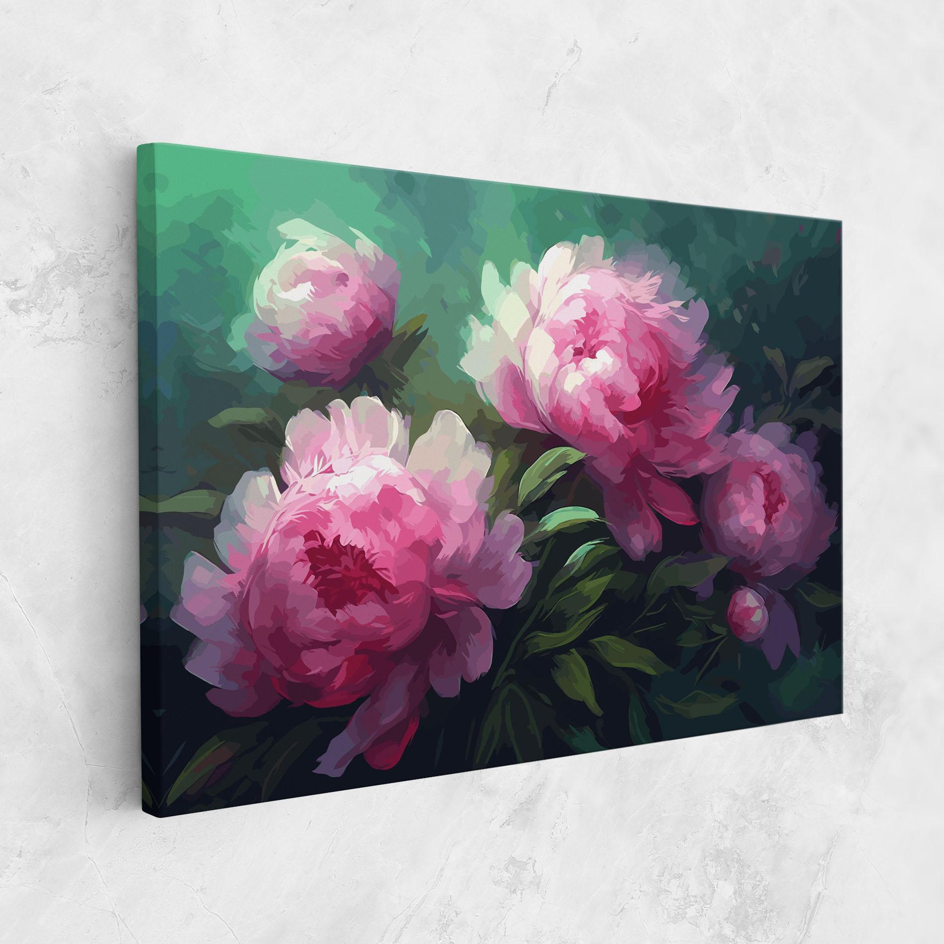Vászonkép Pretty Peony Paint mockup 1