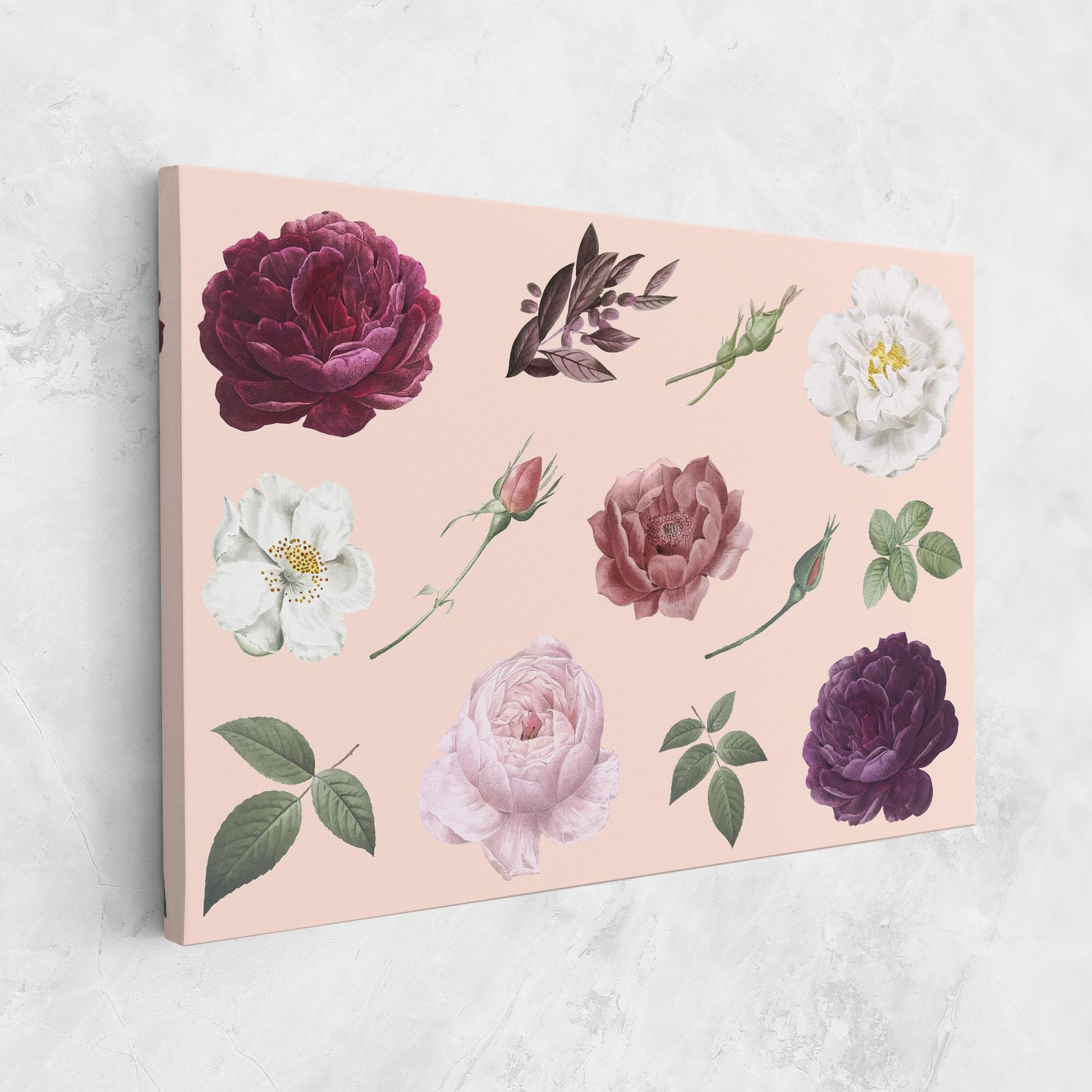 Vászonkép Rose And Peony mockup 1