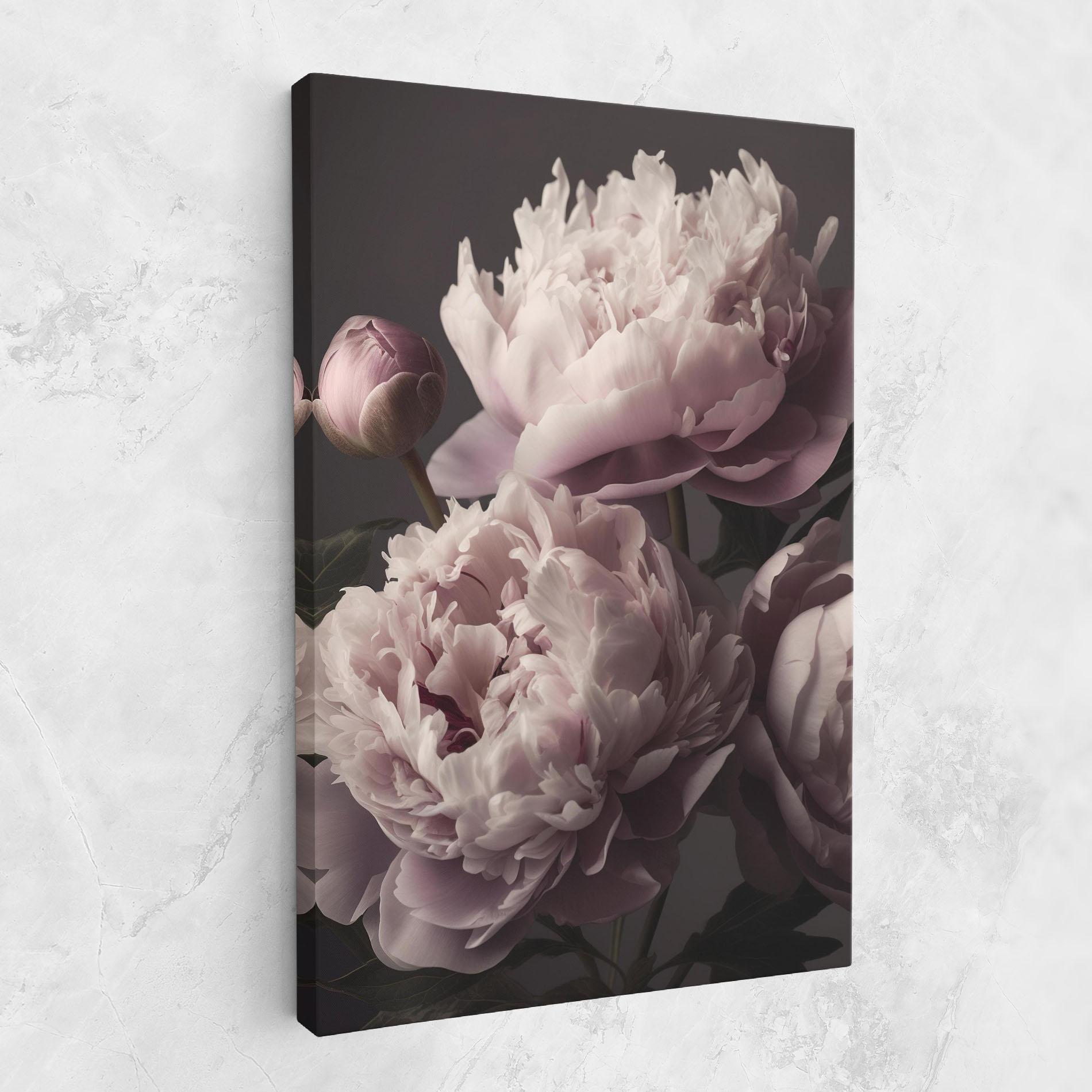 Vászonkép Grey Pastel Pink Peony mockup 1