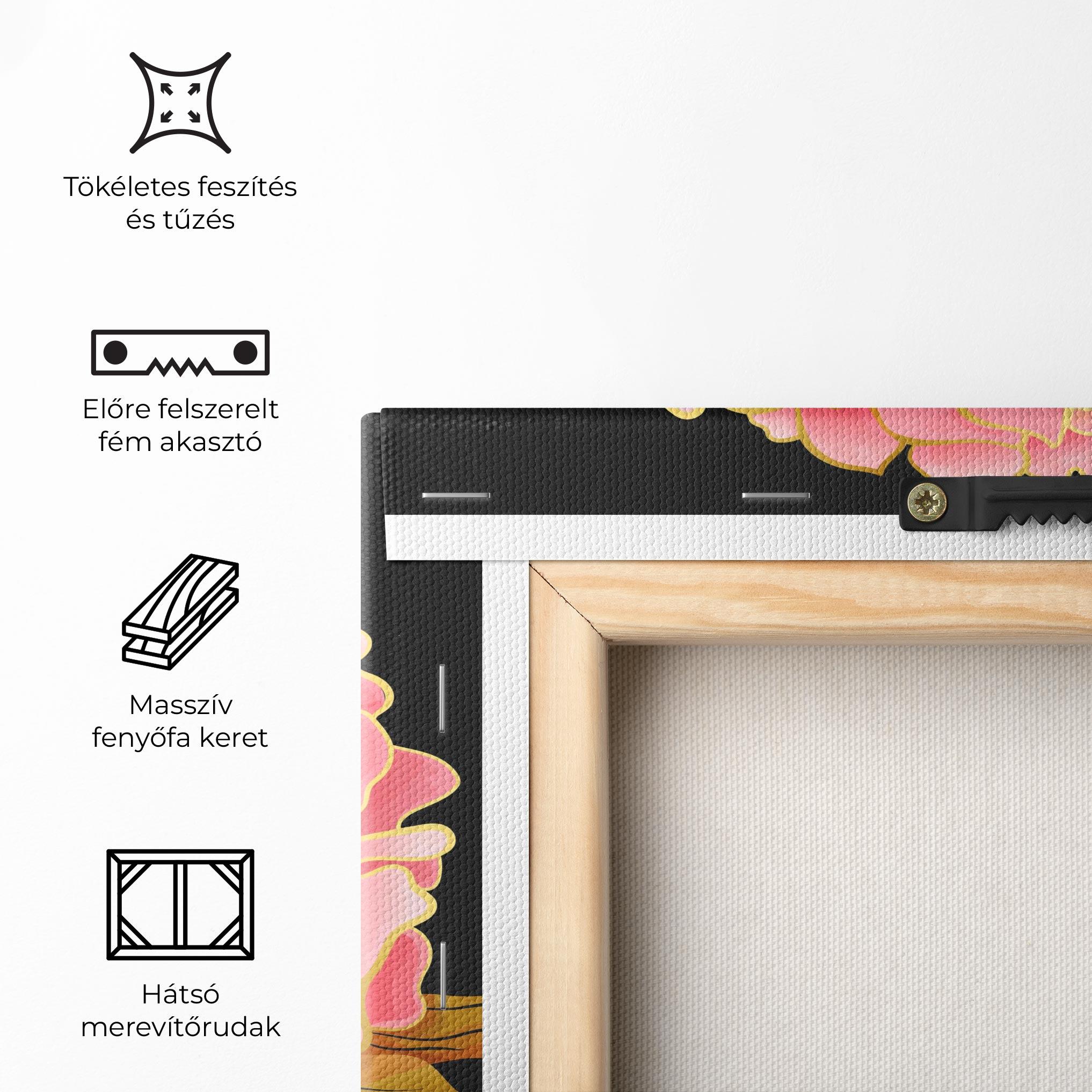 Vászonkép Gold Pinkk Peony mockup 5