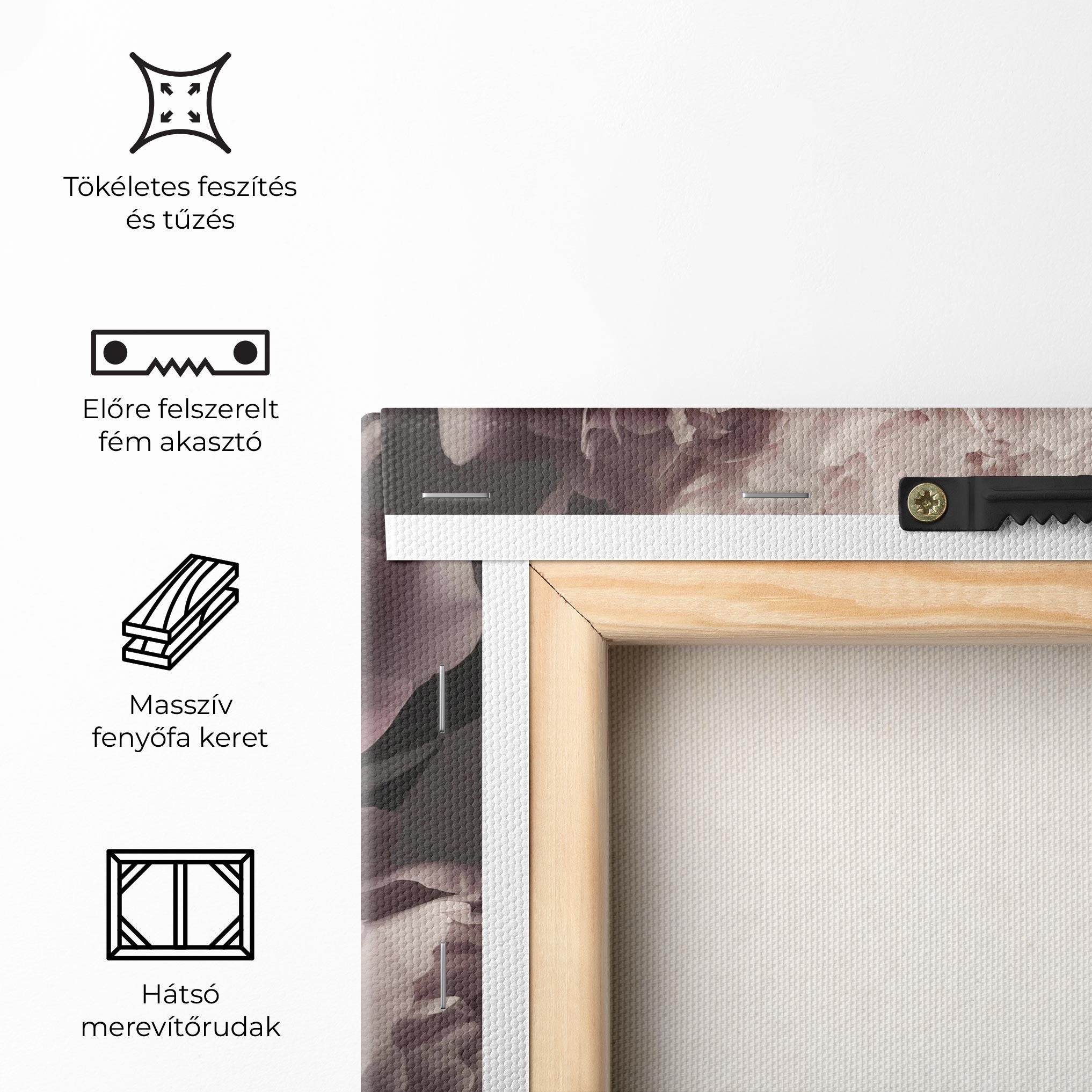 Vászonkép Grey Pastel Pink Peony mockup 5