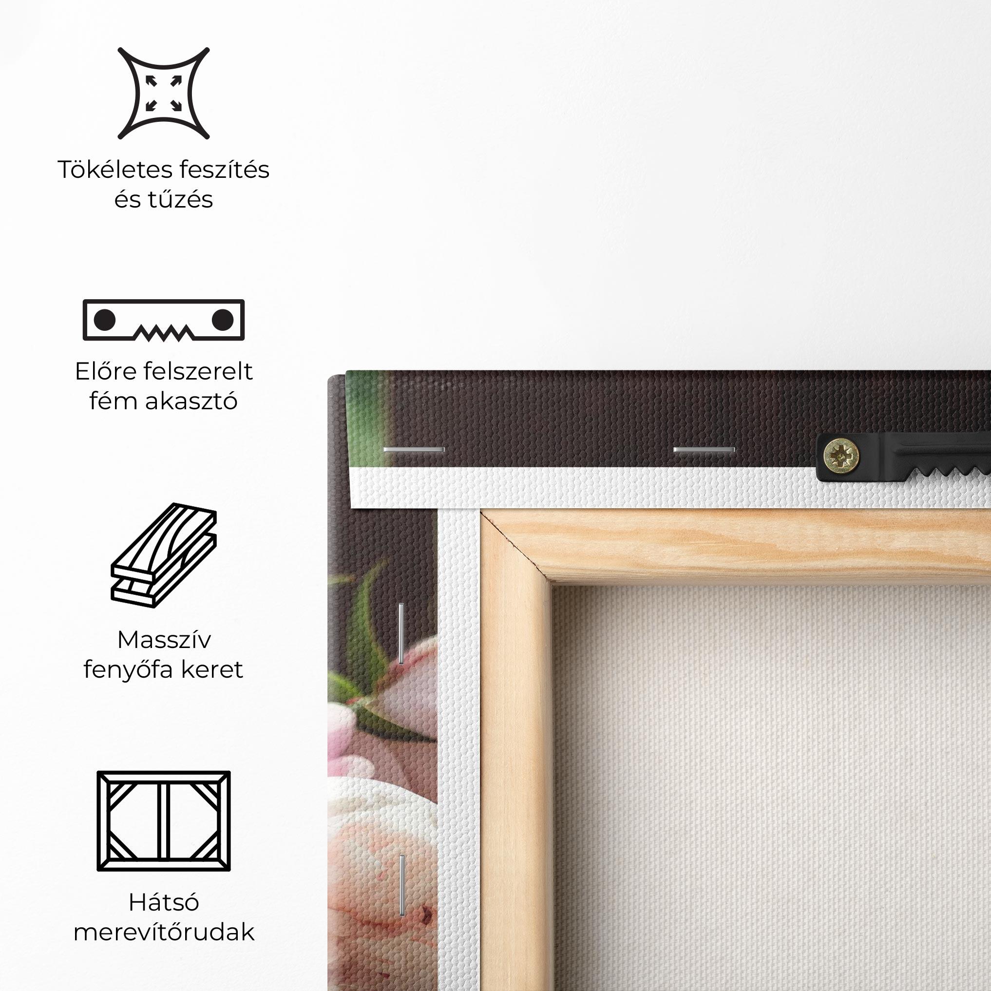 Vászonkép Peonies On The Table mockup 5