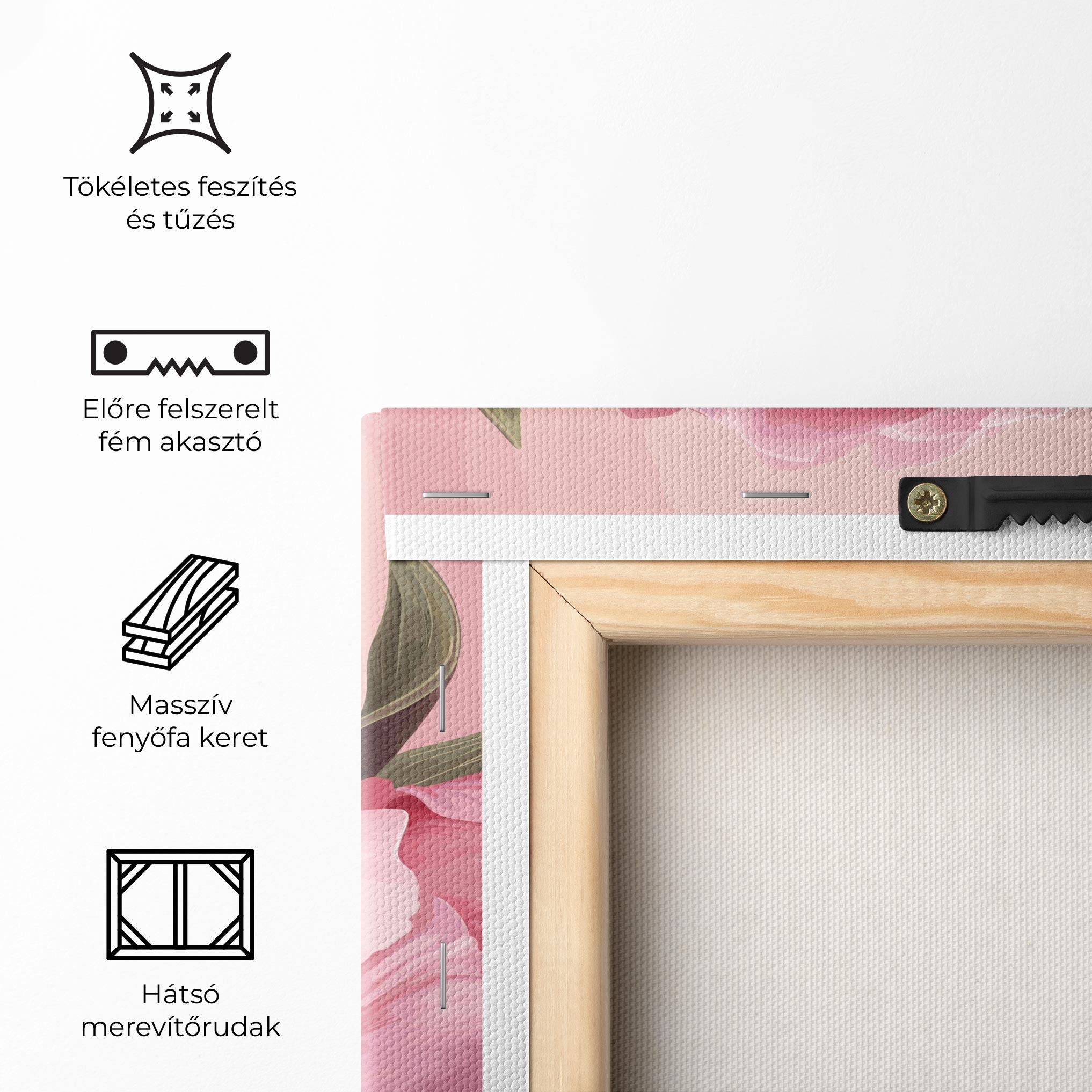 Vászonkép Peony On Pink mockup 5