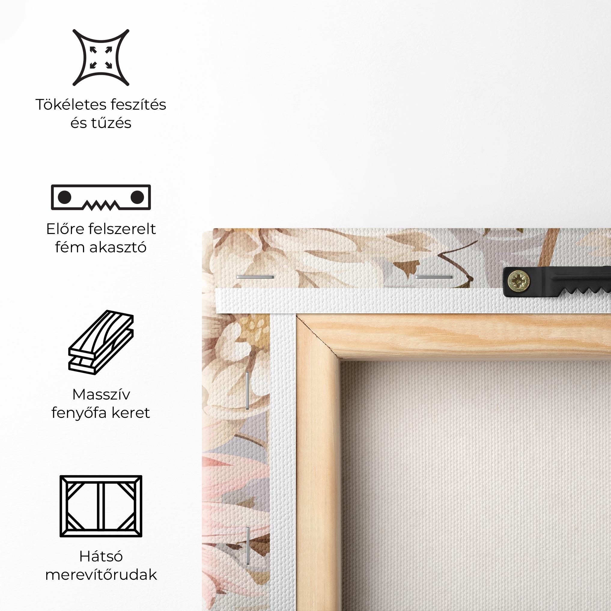 Vászonkép Pink Cream Open Peony mockup 5