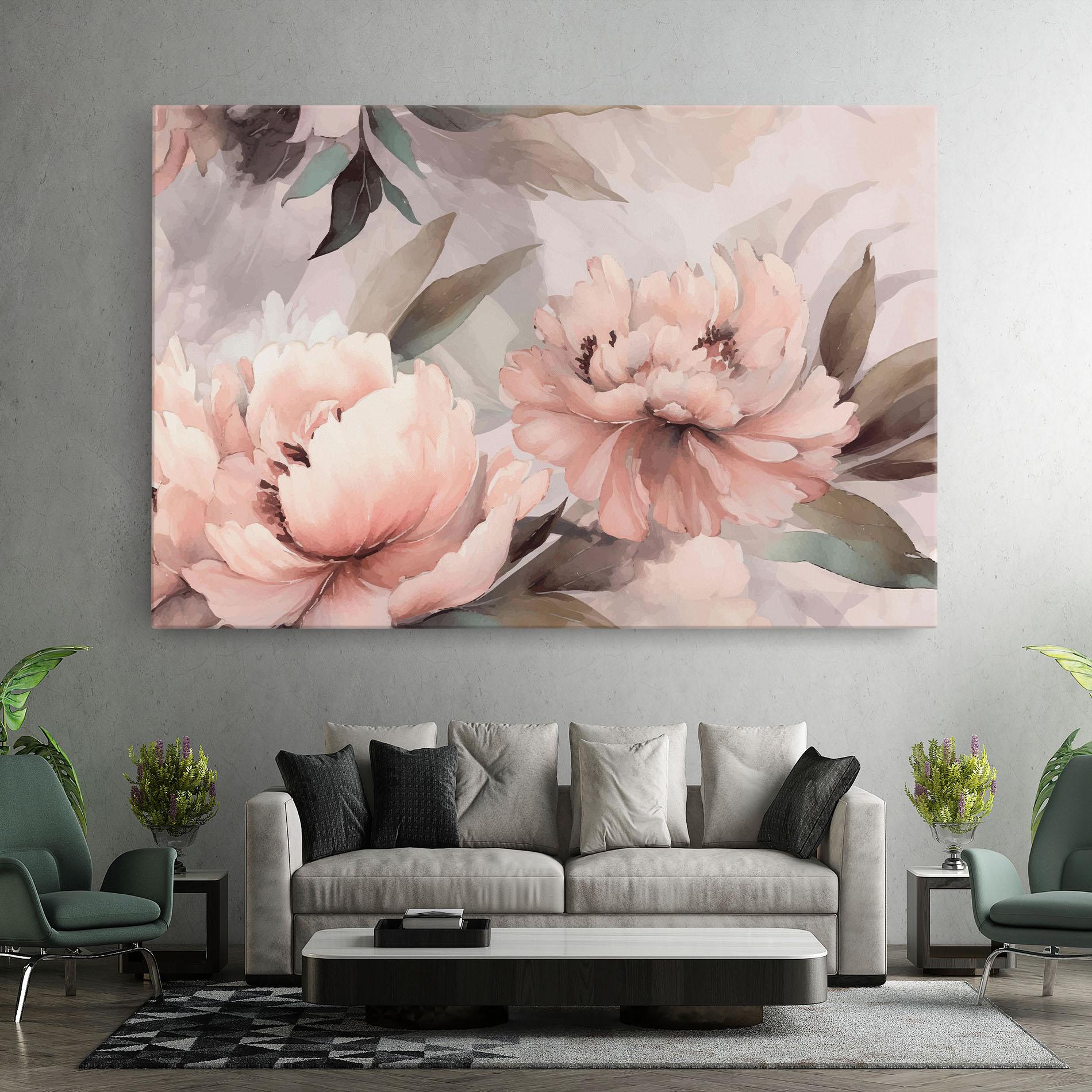 Vászonkép Dreamy Peony Art mockup 7