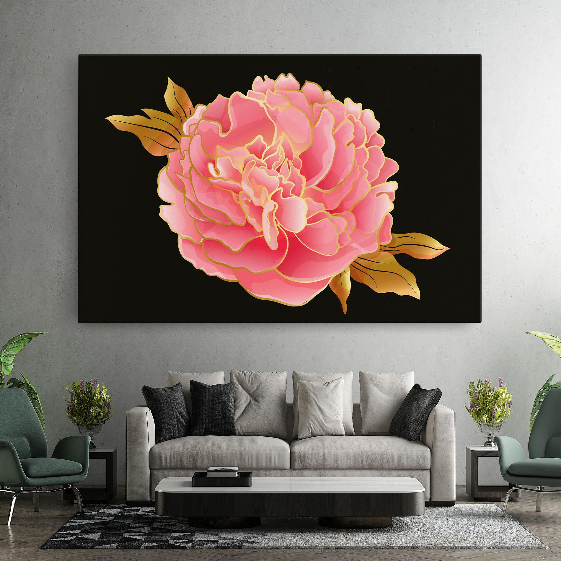 Vászonkép Gold Pinkk Peony mockup 7