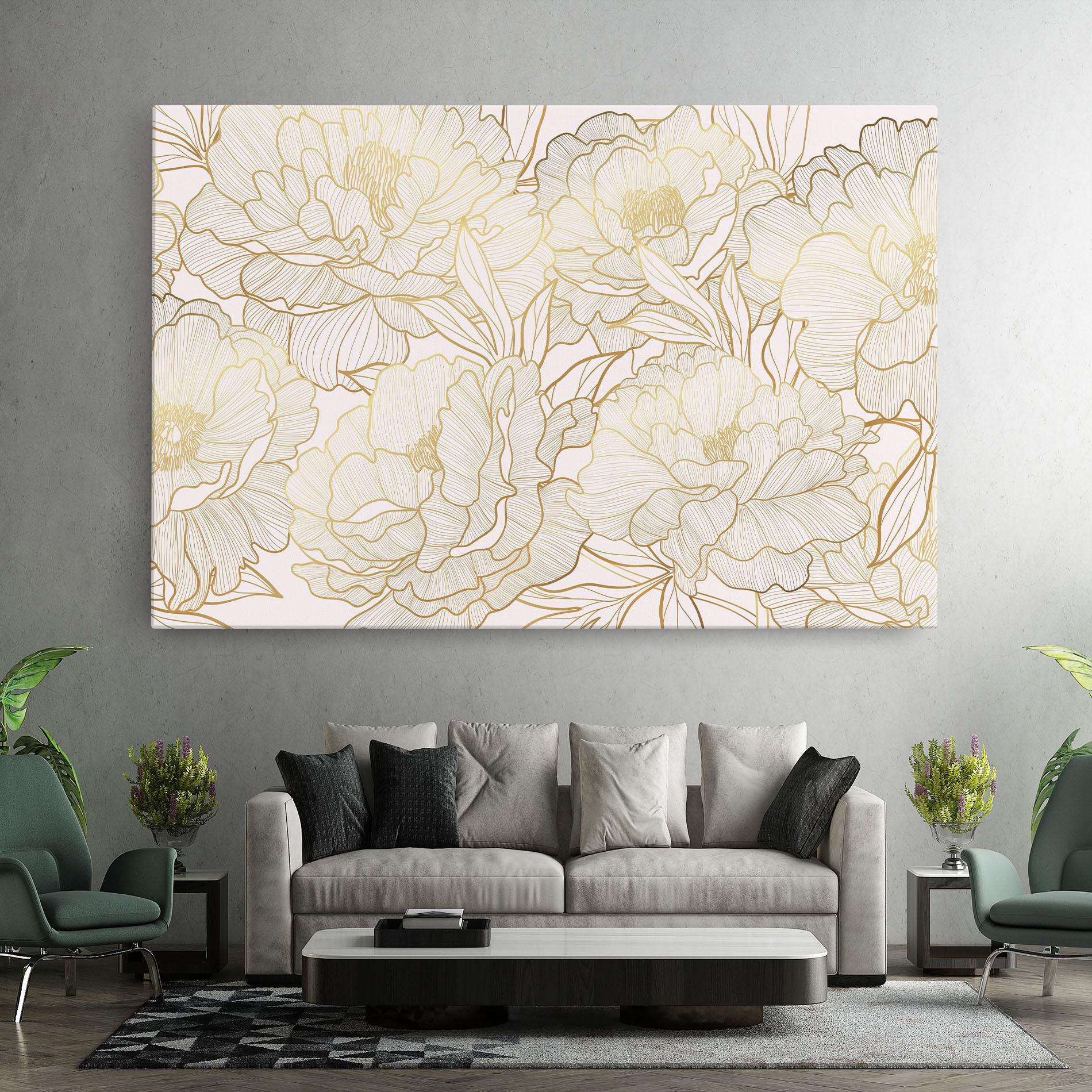 Vászonkép Golden Peony mockup 7