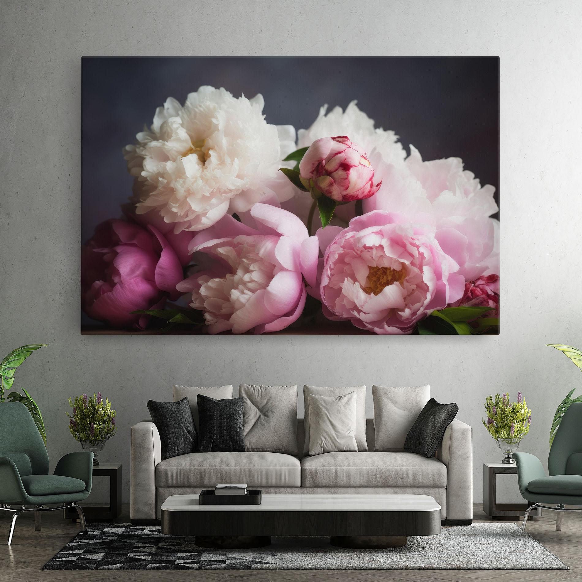 Vászonkép Peonies With Grey mockup 7