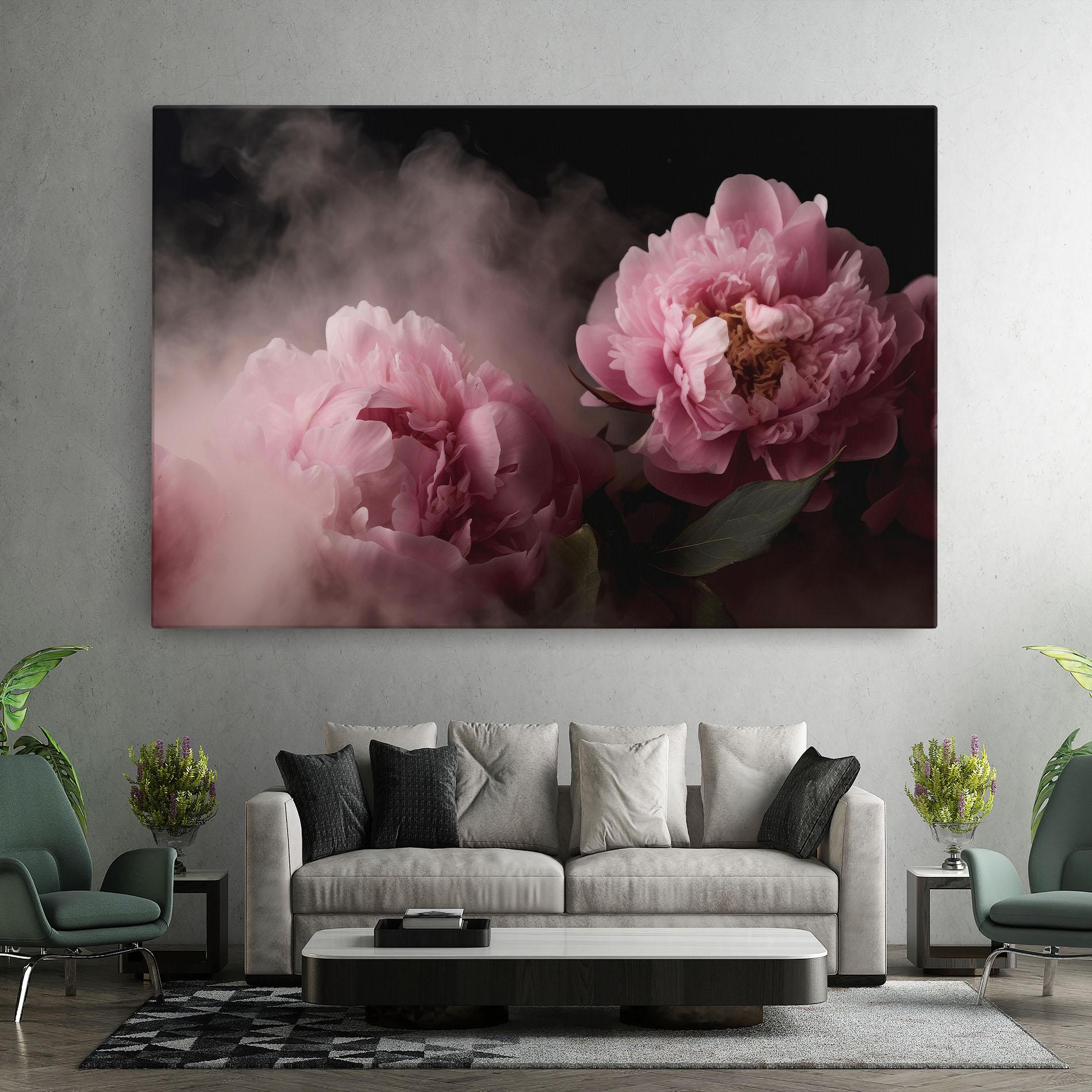 Vászonkép Peony In Smoke mockup 7