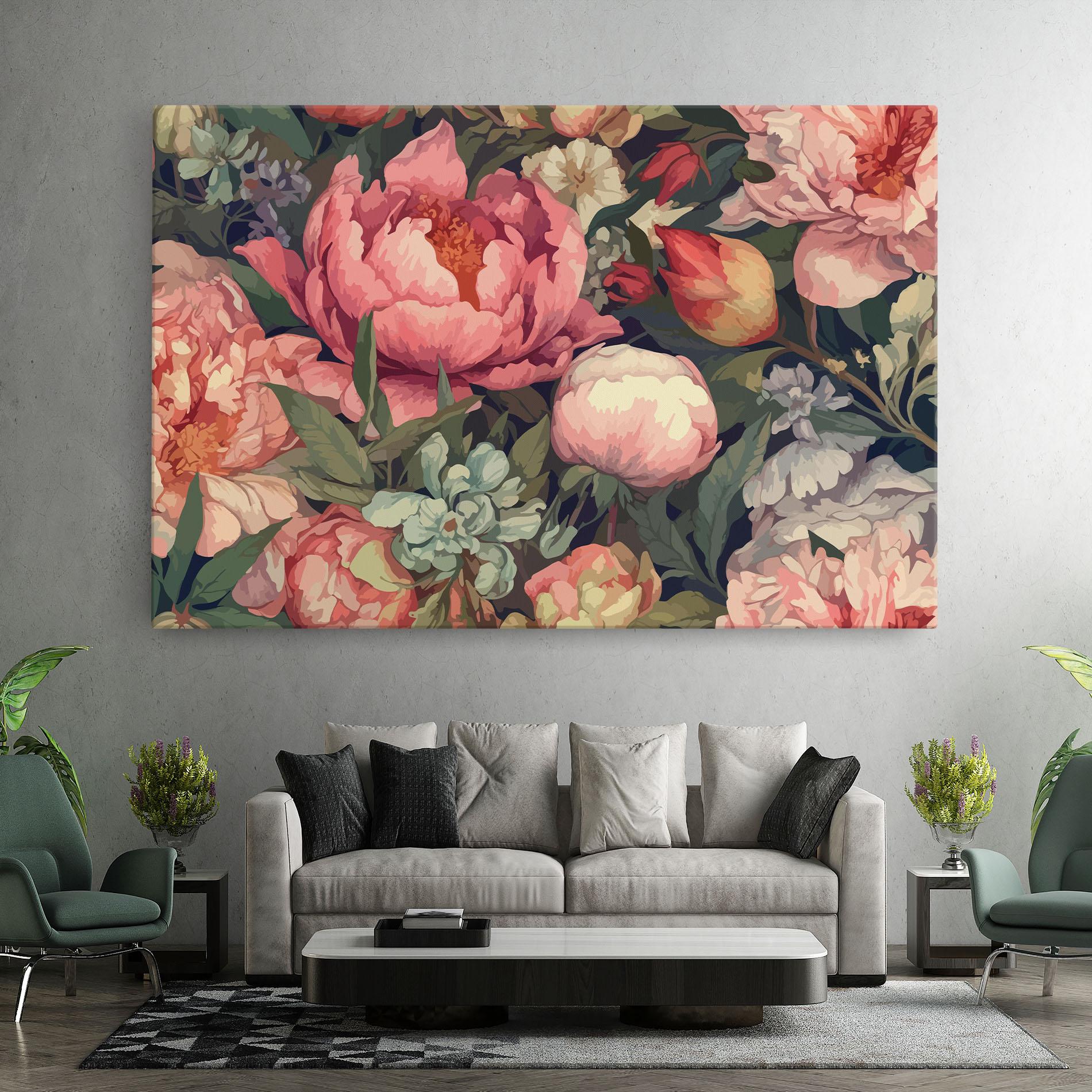 Vászonkép Pretty Artistic Peony mockup 7