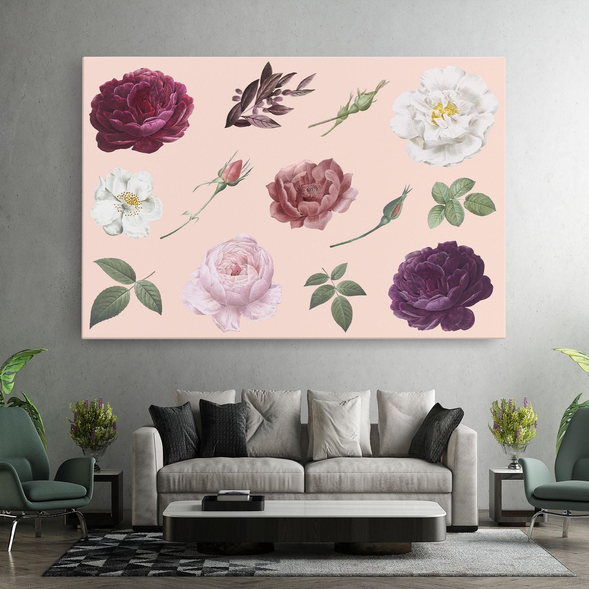 Vászonkép Rose And Peony mockup 7