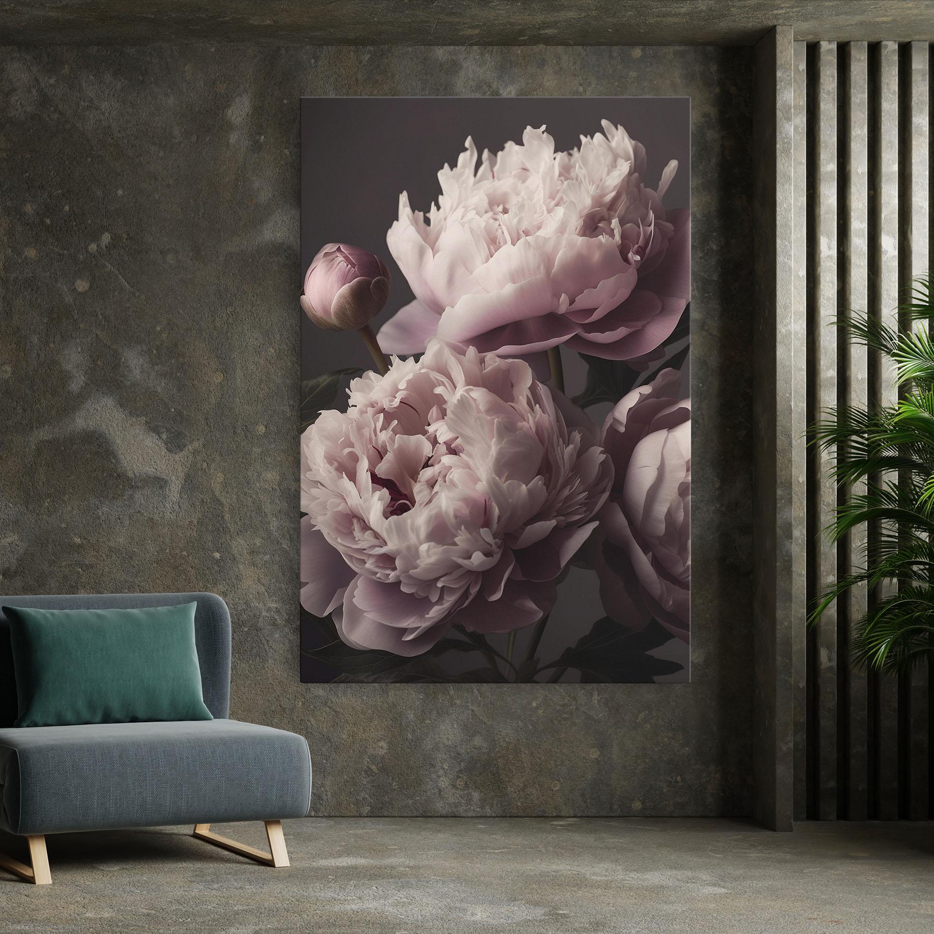 Vászonkép Grey Pastel Pink Peony mockup 7