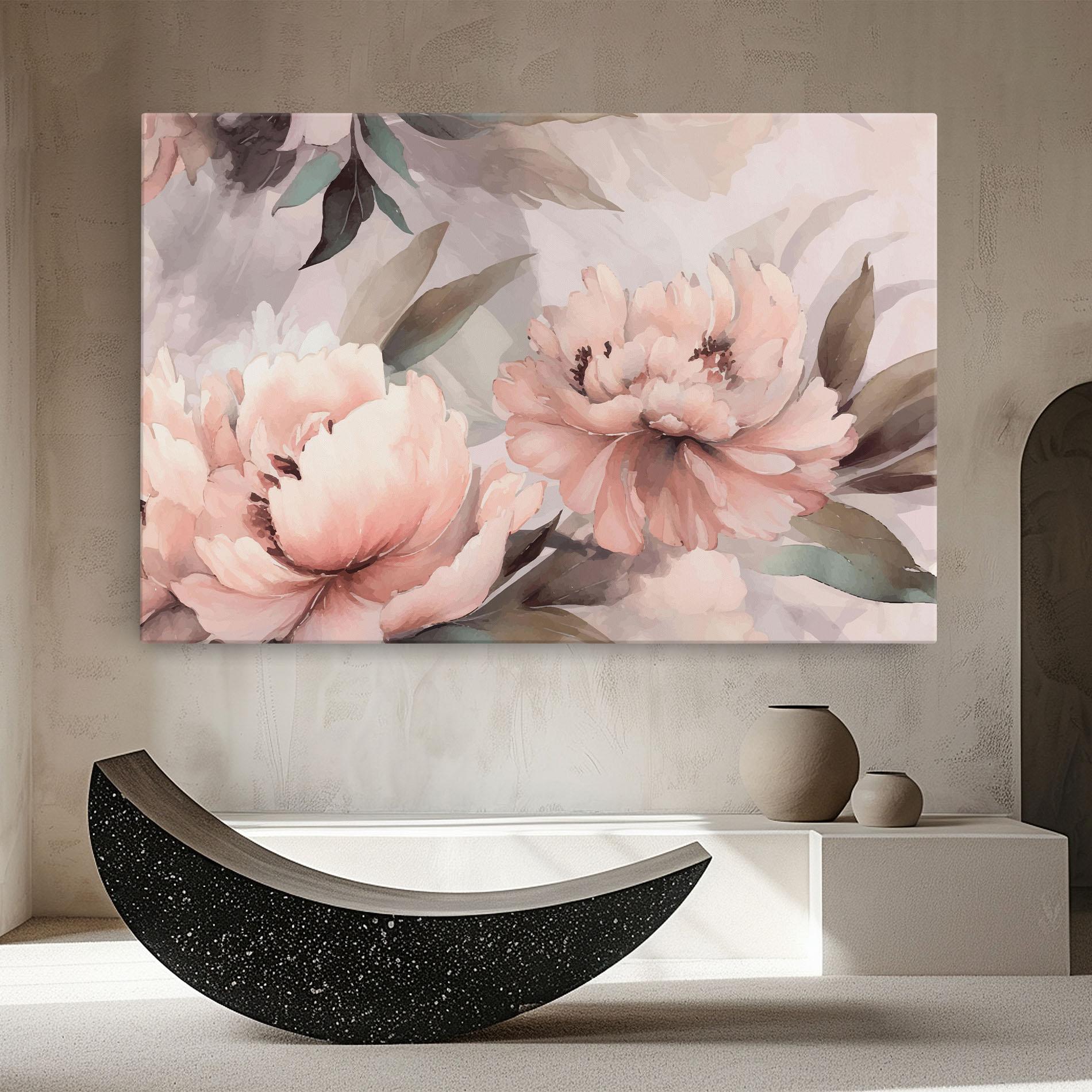 Vászonkép Dreamy Peony Art mockup 8