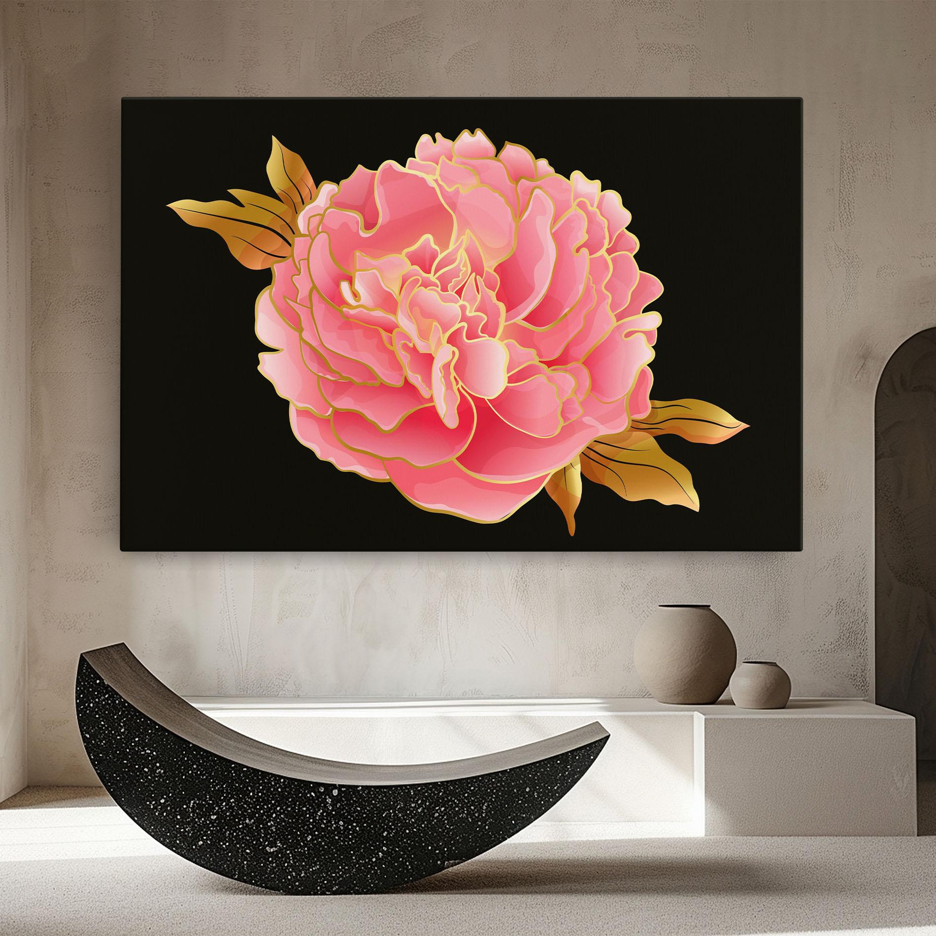 Vászonkép Gold Pinkk Peony mockup 8