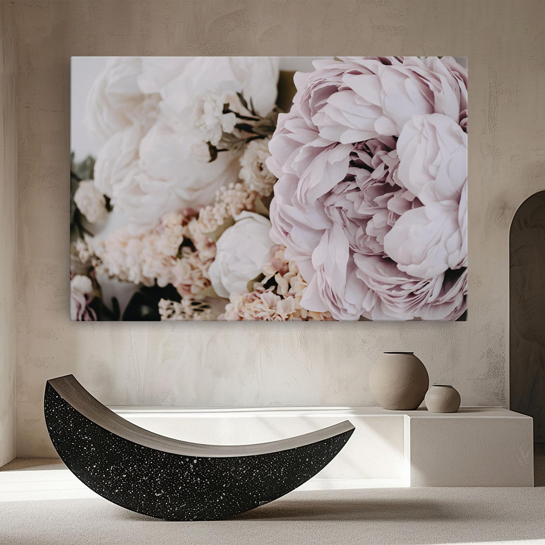 Vászonkép Grey Peony Bouquet mockup 8