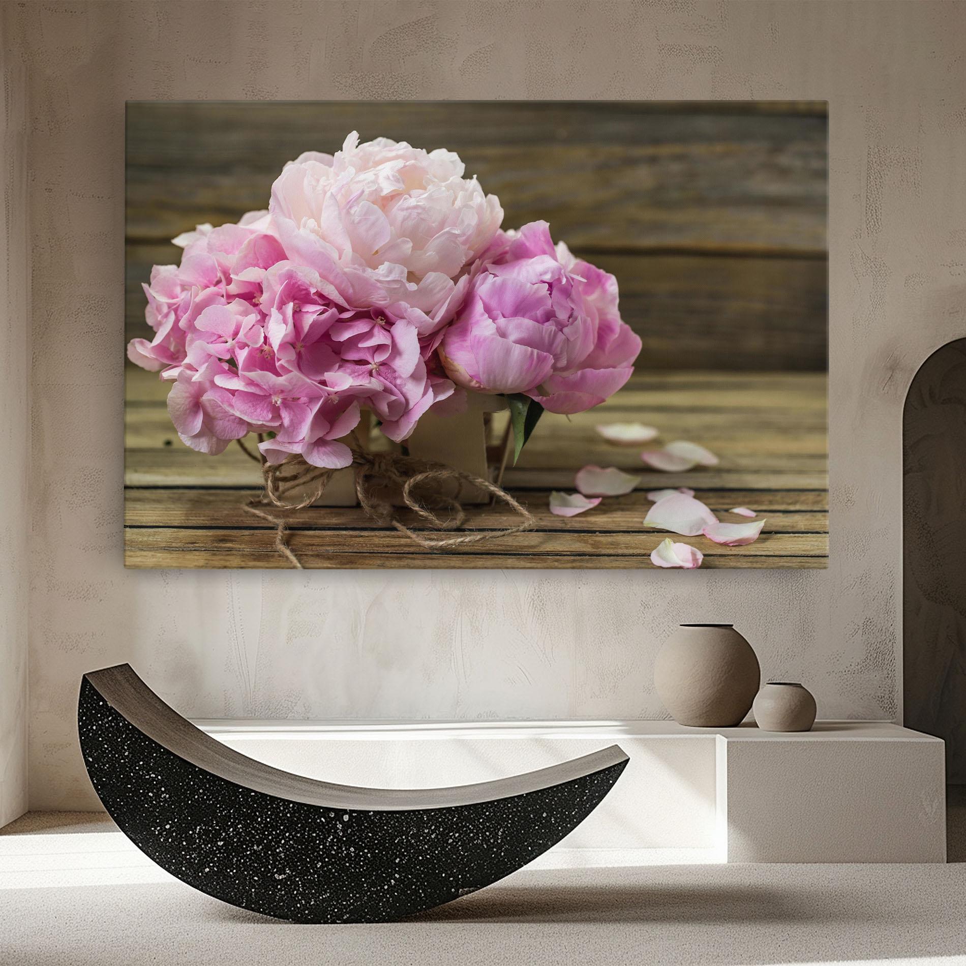 Vászonkép Peony On Table mockup 8