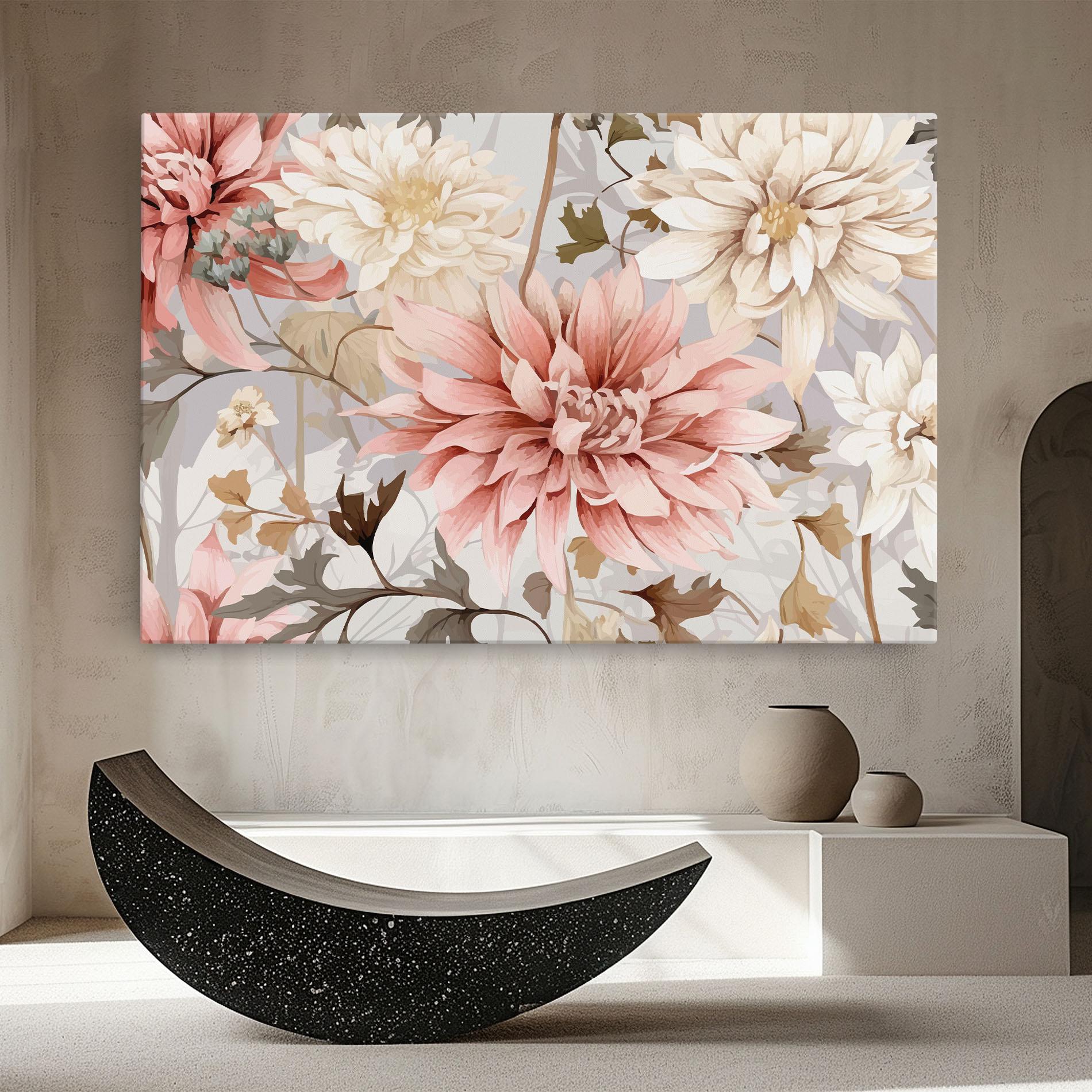 Vászonkép Pink Cream Open Peony mockup 8