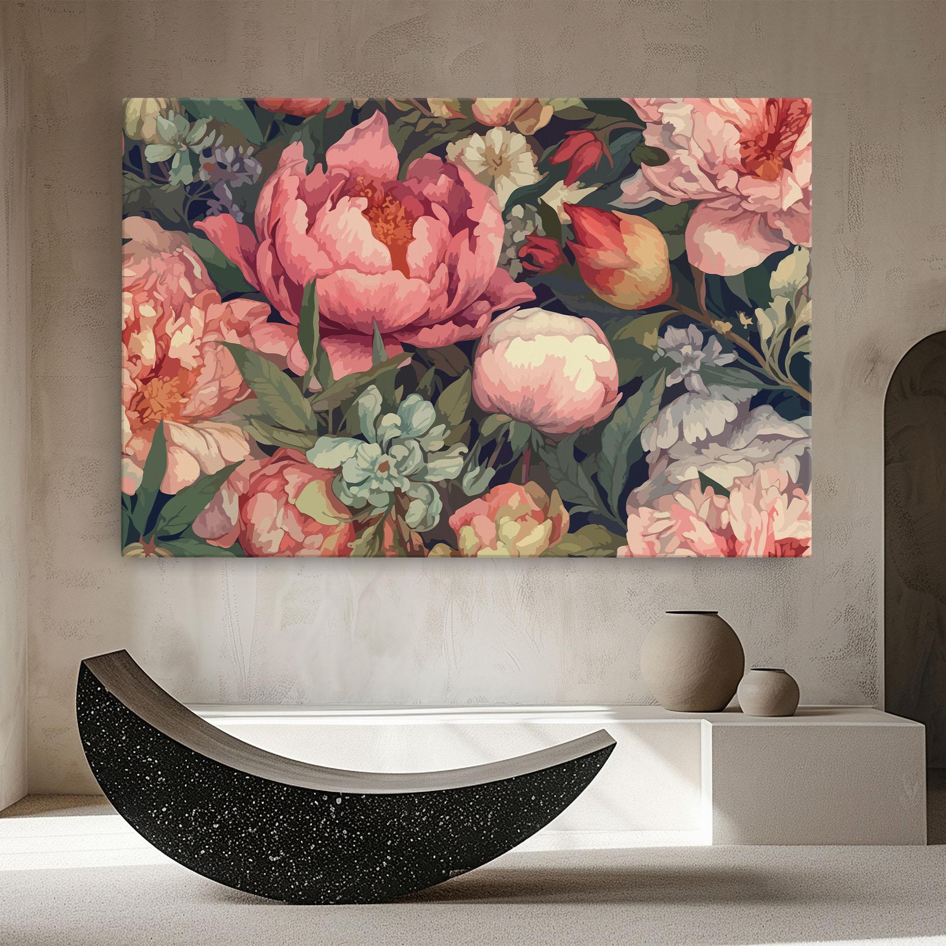 Vászonkép Pretty Artistic Peony mockup 8