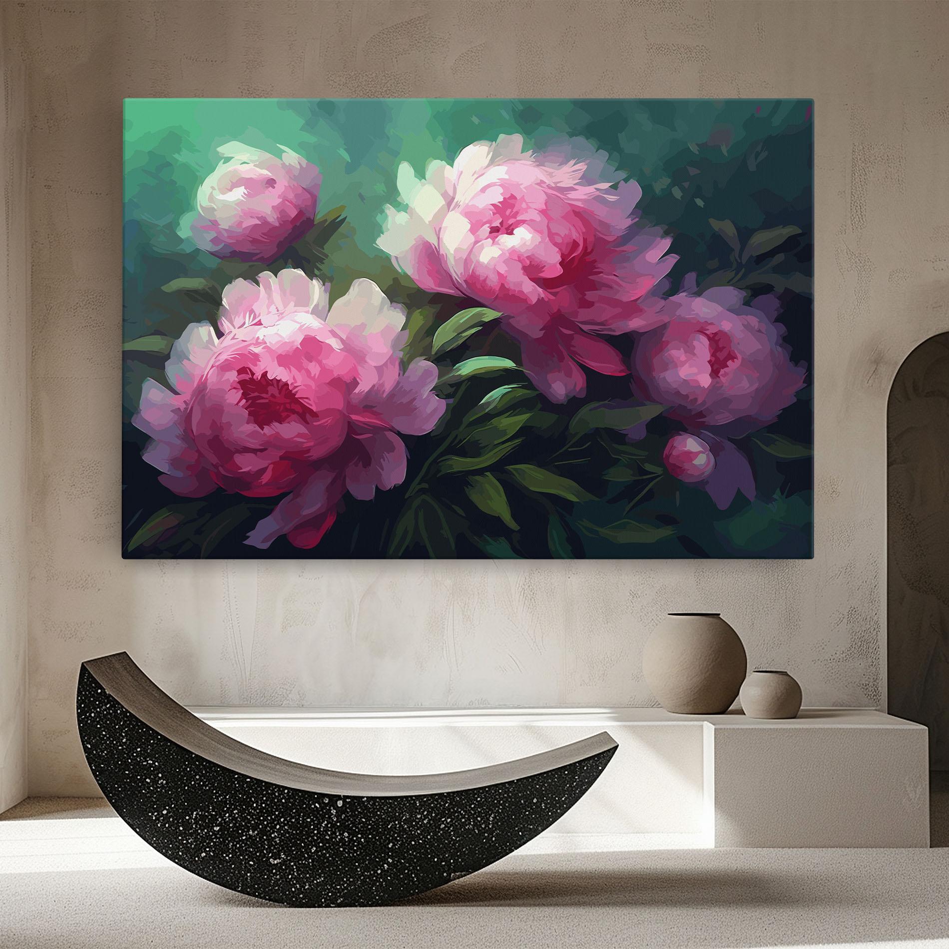 Vászonkép Pretty Peony Paint mockup 8