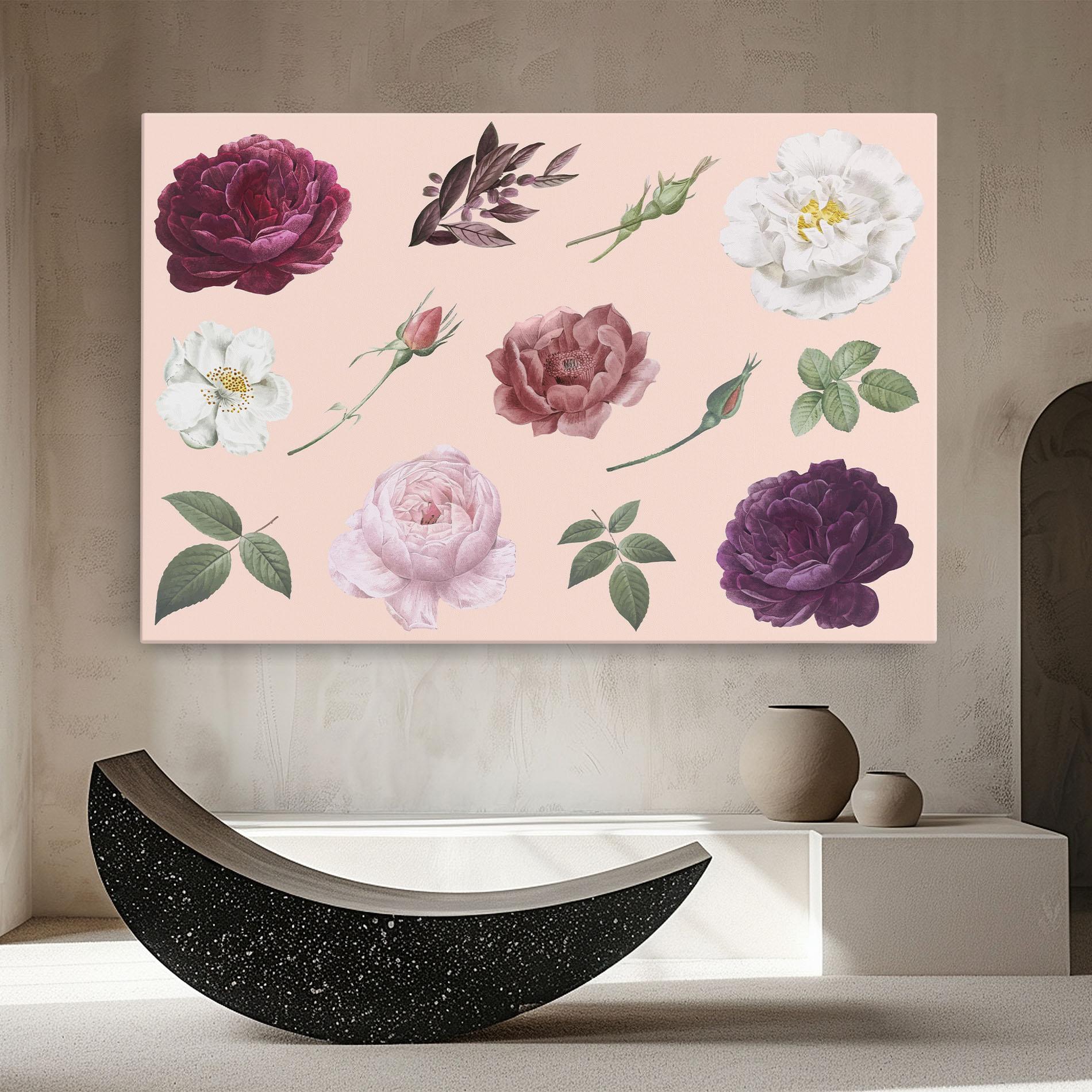 Vászonkép Rose And Peony mockup 8