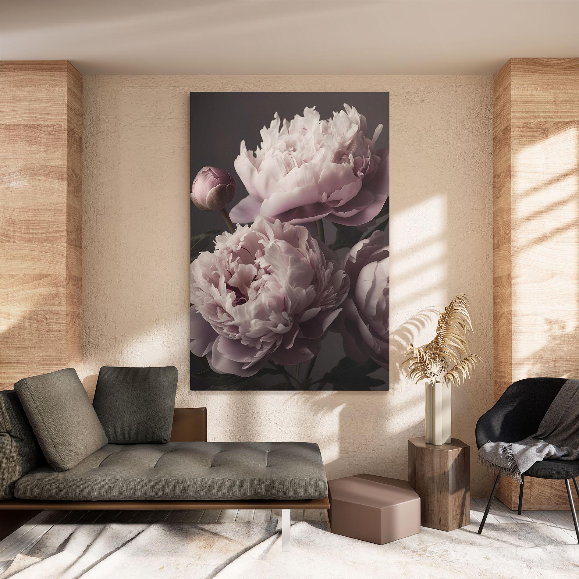 Vászonkép Grey Pastel Pink Peony mockup 8