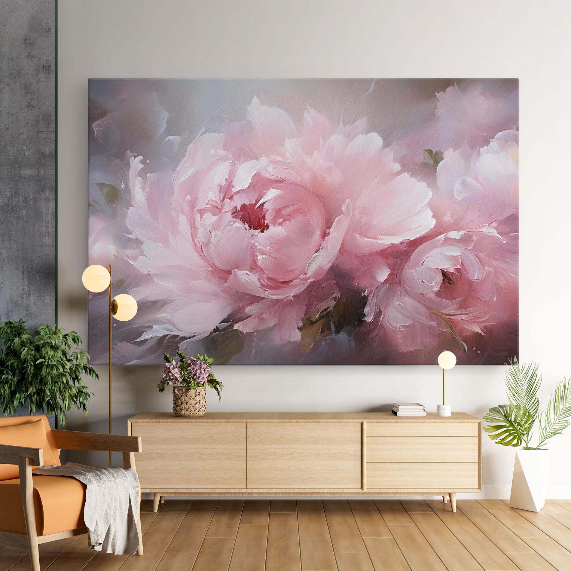 Vászonkép Dreamy Painting Peony mockup 9