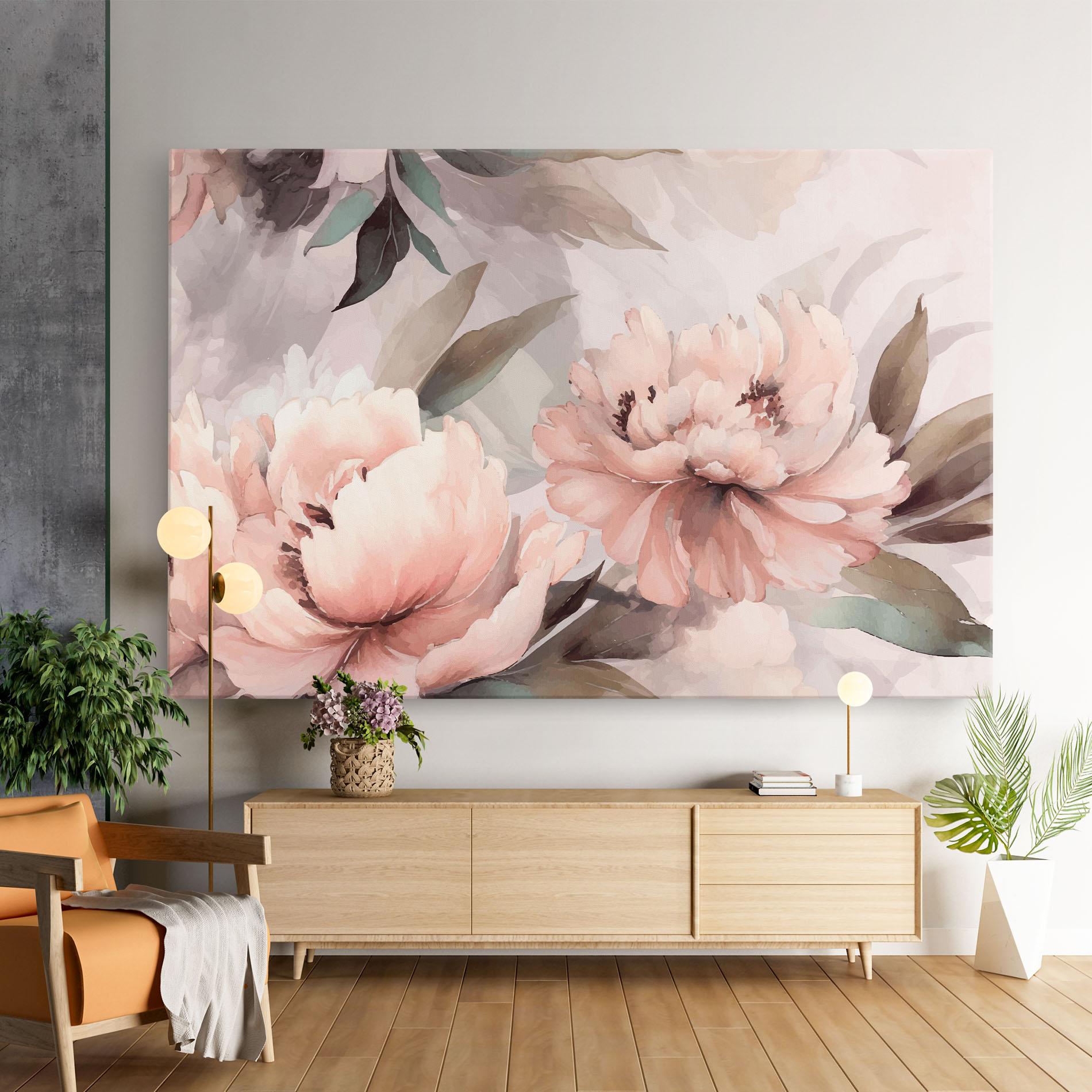 Vászonkép Dreamy Peony Art mockup 9