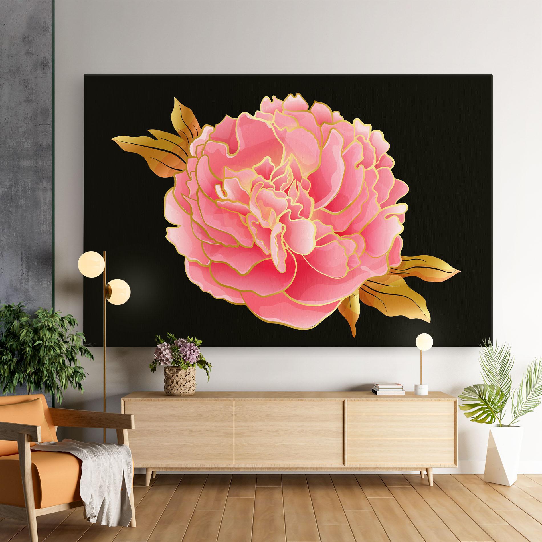 Vászonkép Gold Pinkk Peony mockup 9