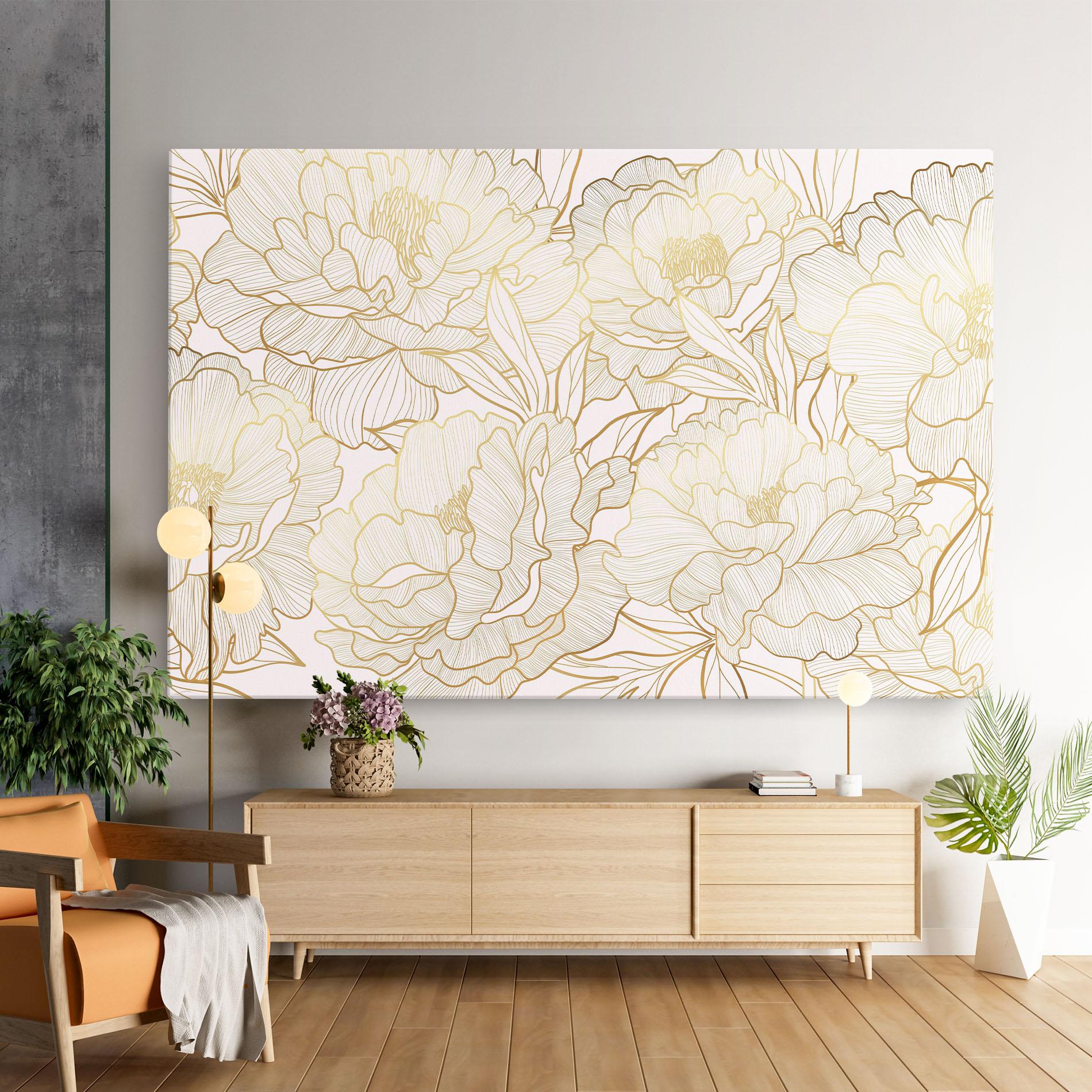 Vászonkép Golden Peony mockup 9