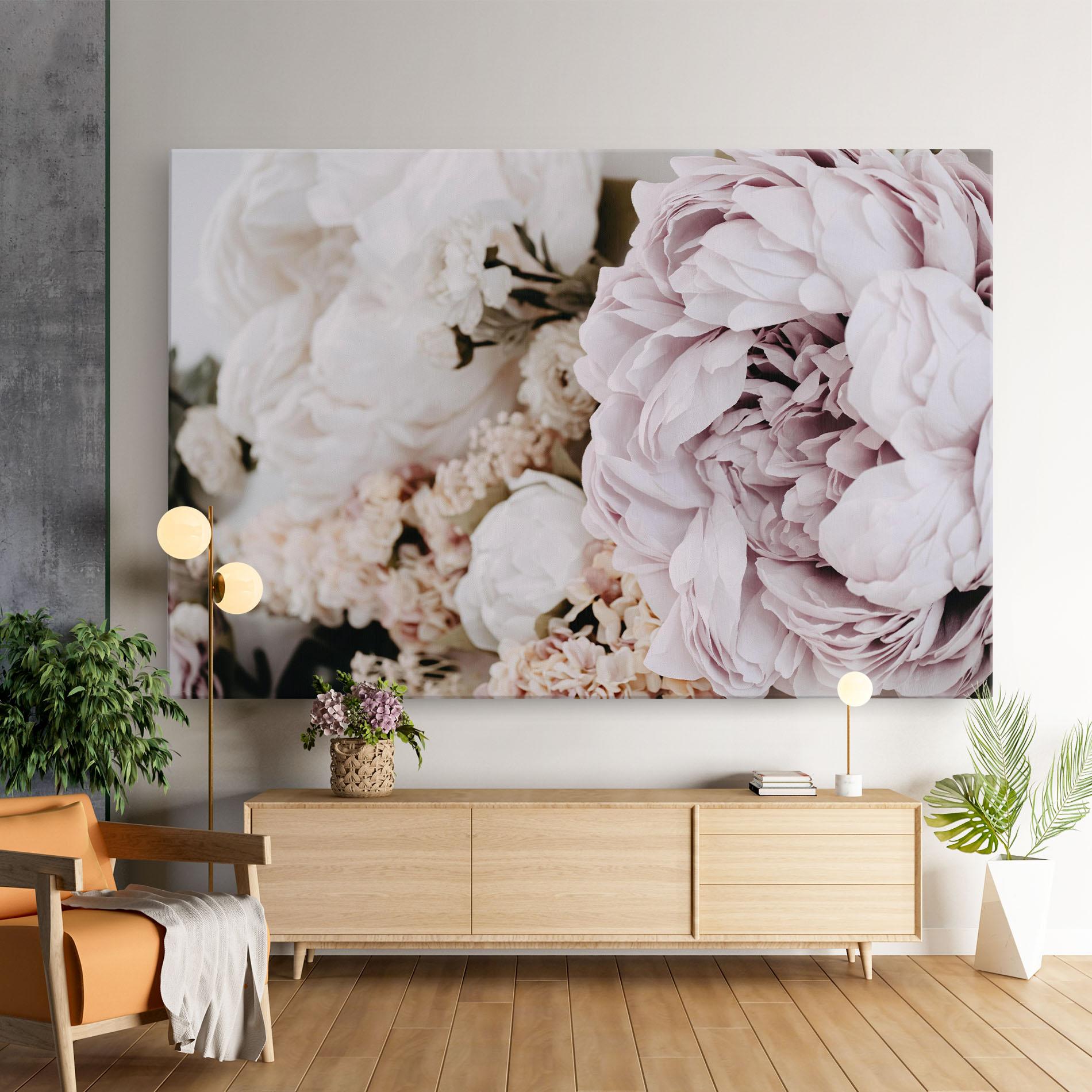 Vászonkép Grey Peony Bouquet mockup 9