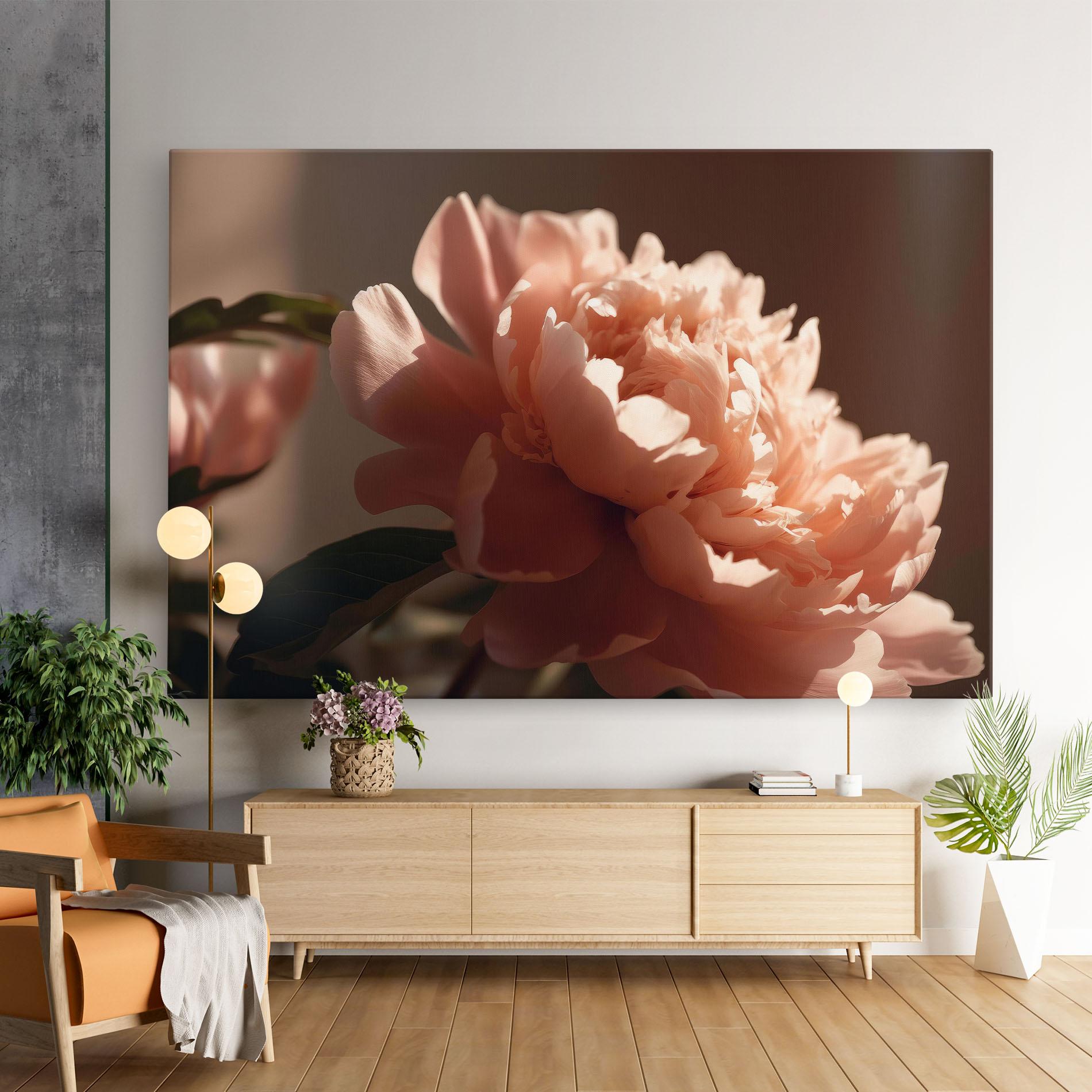Vászonkép Light Orange Peony View mockup 9