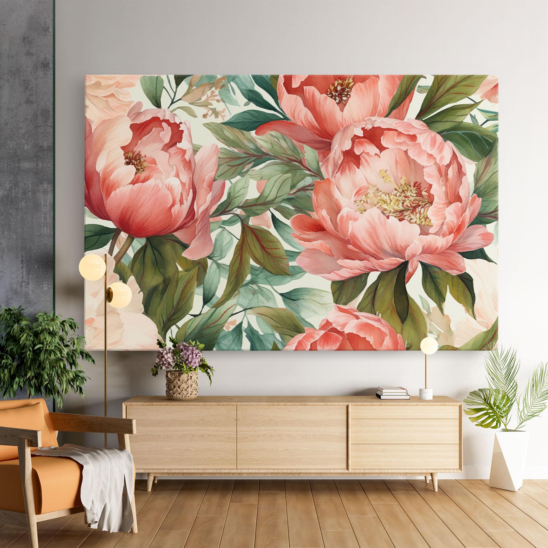 Vászonkép Light Red Peony mockup 9