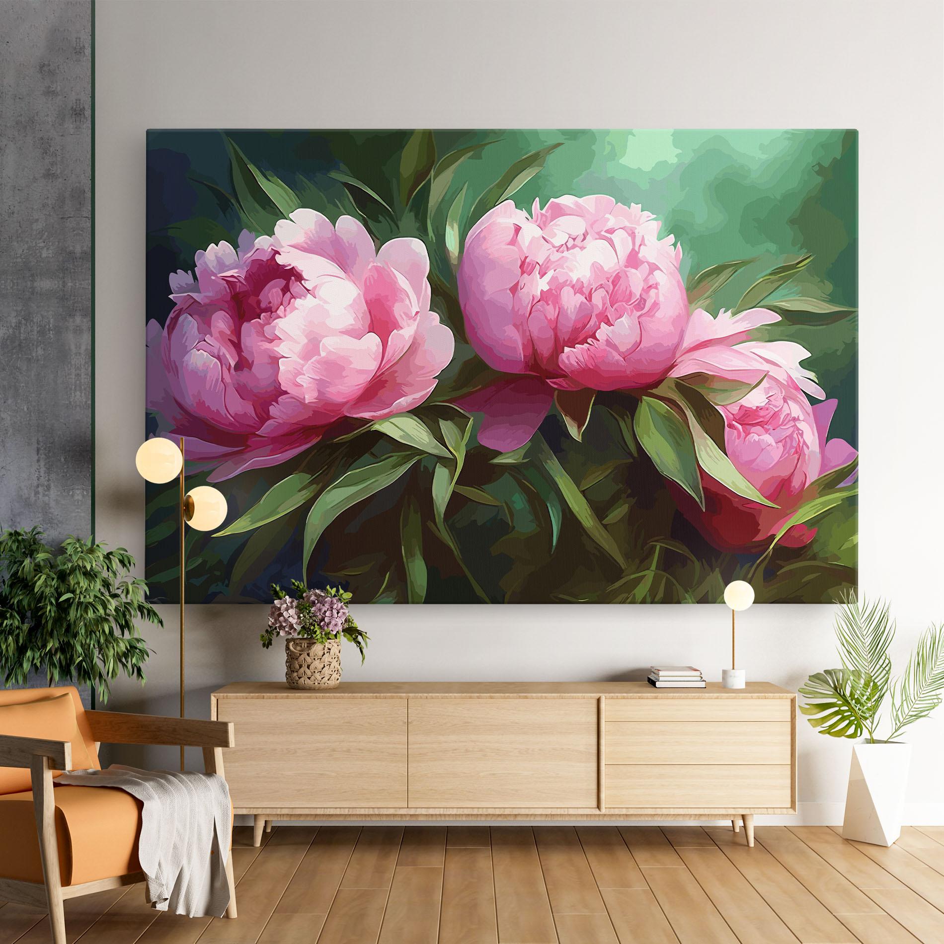 Vászonkép Peonies Art mockup 9